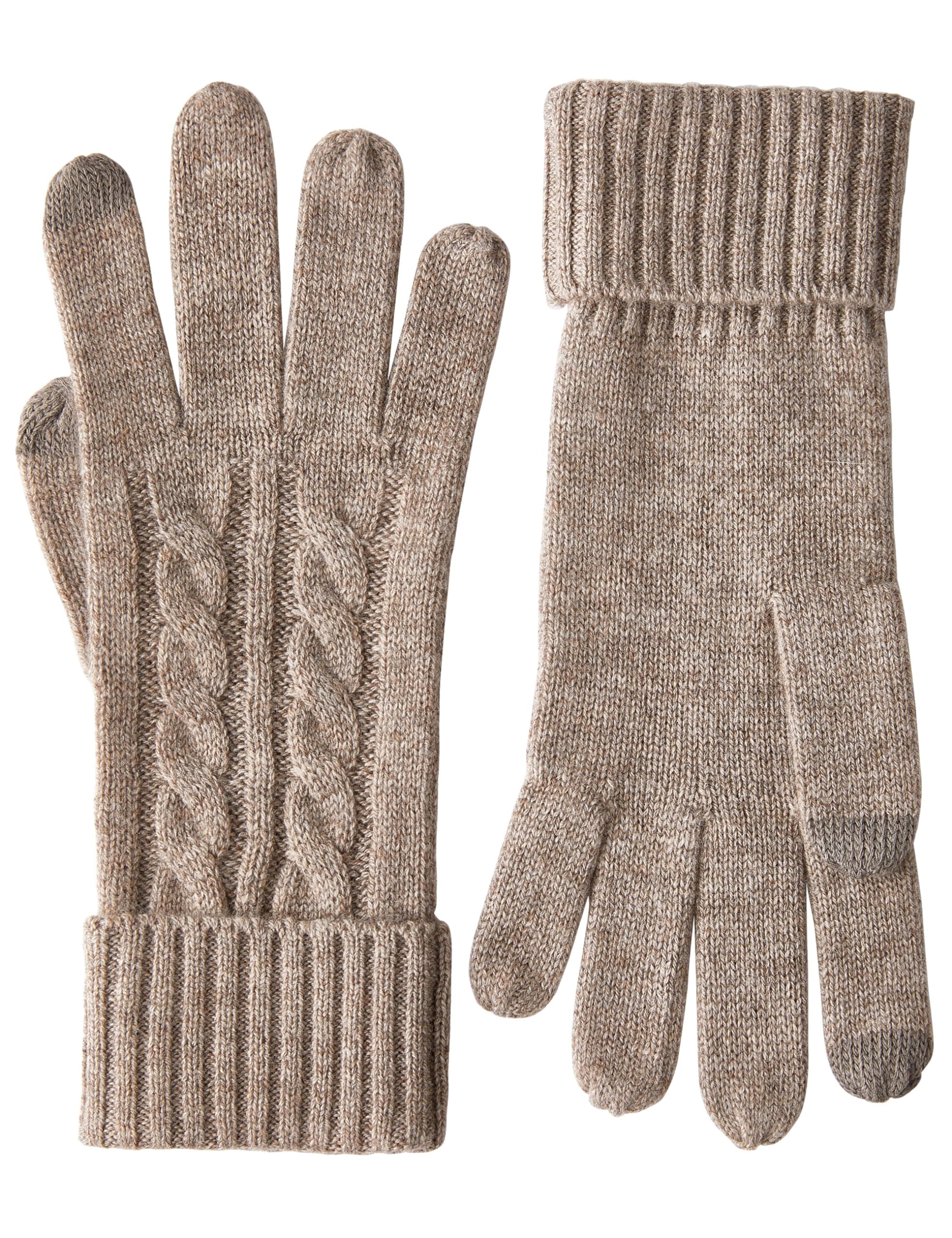 Touchscreen 100% Pure Cashmere Gloves Women Ladies Soft Knit and Long Ribbed Cuffs