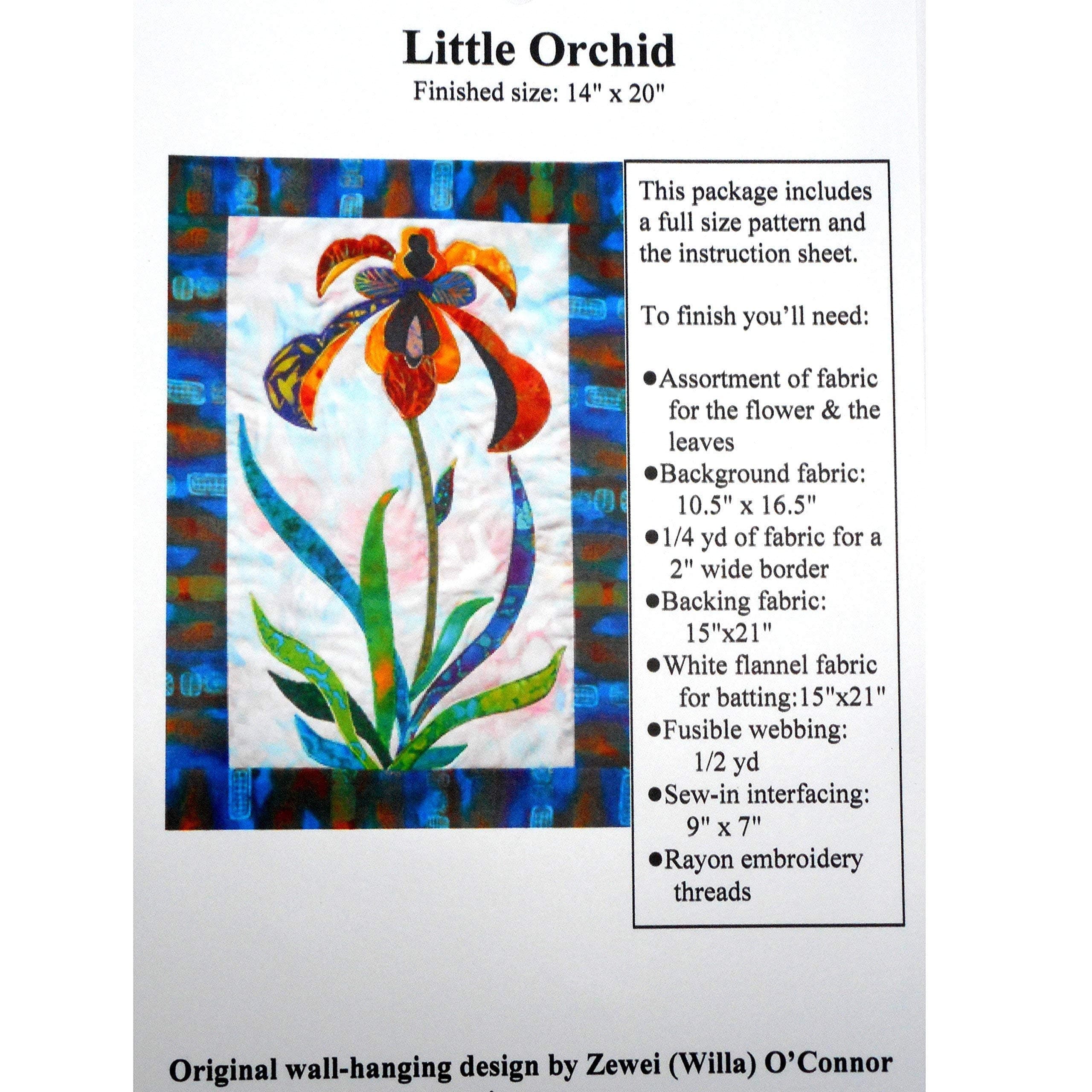 Little Orchid Full Size Applique Quilting Pattern and Instruction Only, Quiltmaking Gift for Quilter