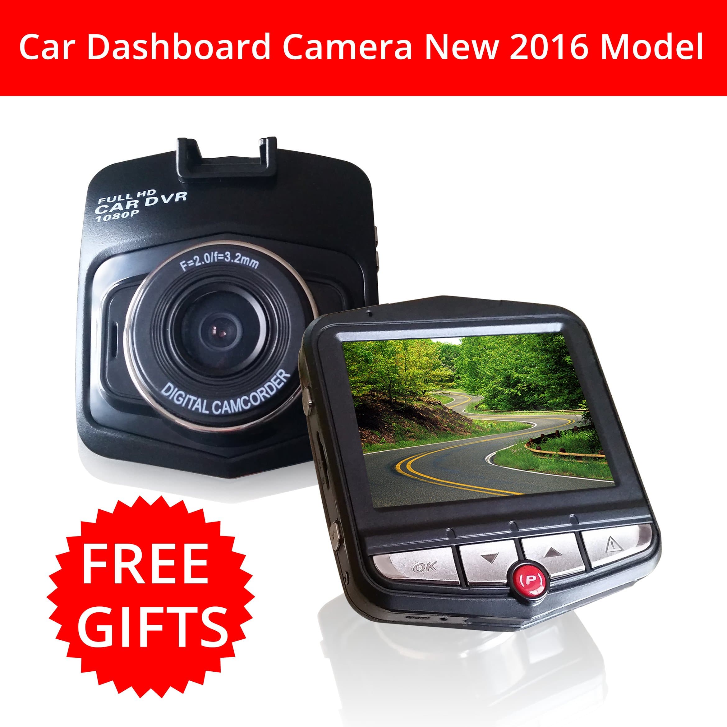 Car Dashboard Video Camera Full HD 1080P With Wide Angle 170 Degree Also Includes Bonus Products 16GB Micro Memory Card & Dual USB Vechicle Charger. Huge Black Friday Discount