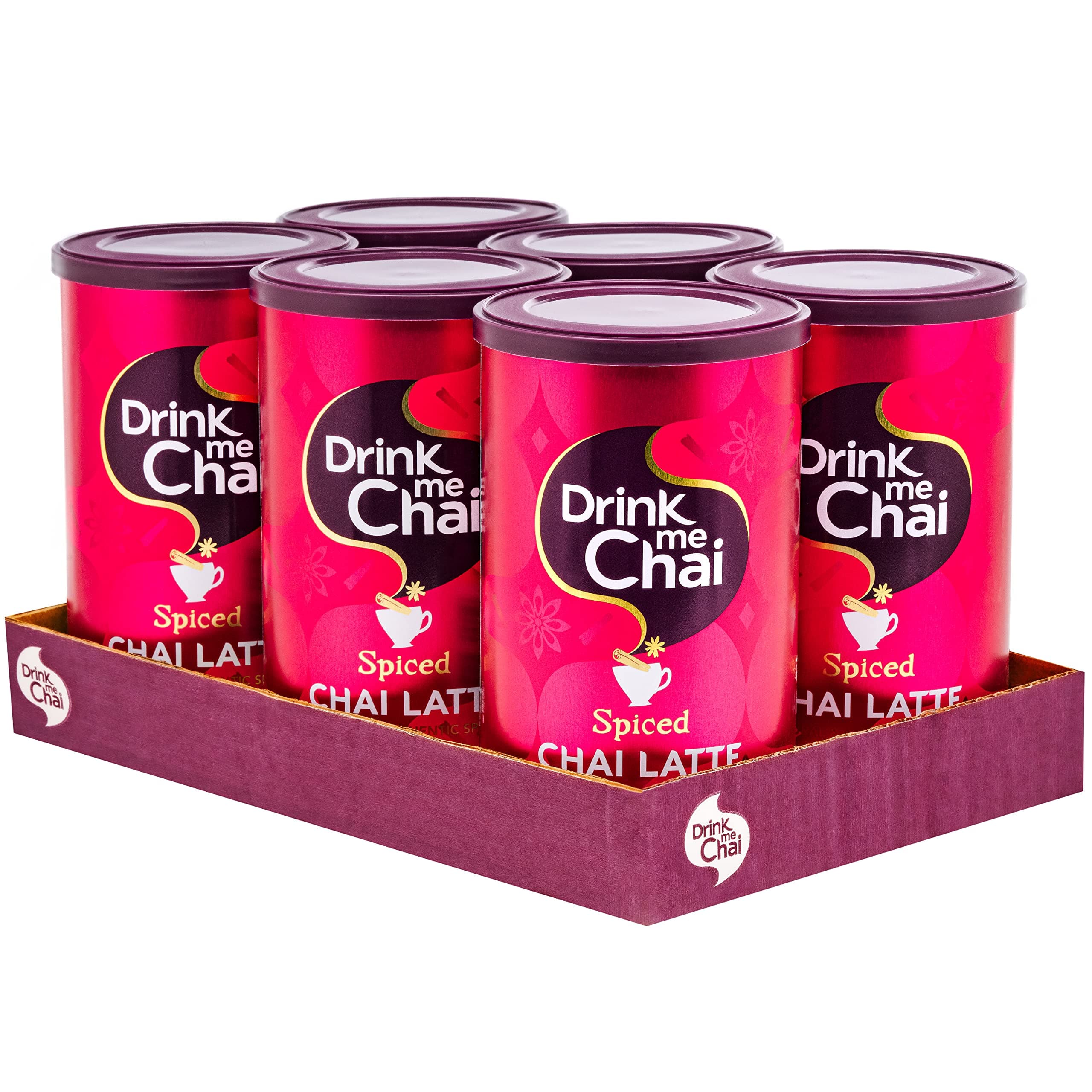 Spiced Chai Latte 250g (Pack of 6) - Just Add Water, Chai Latte Powder (96 servings total)
