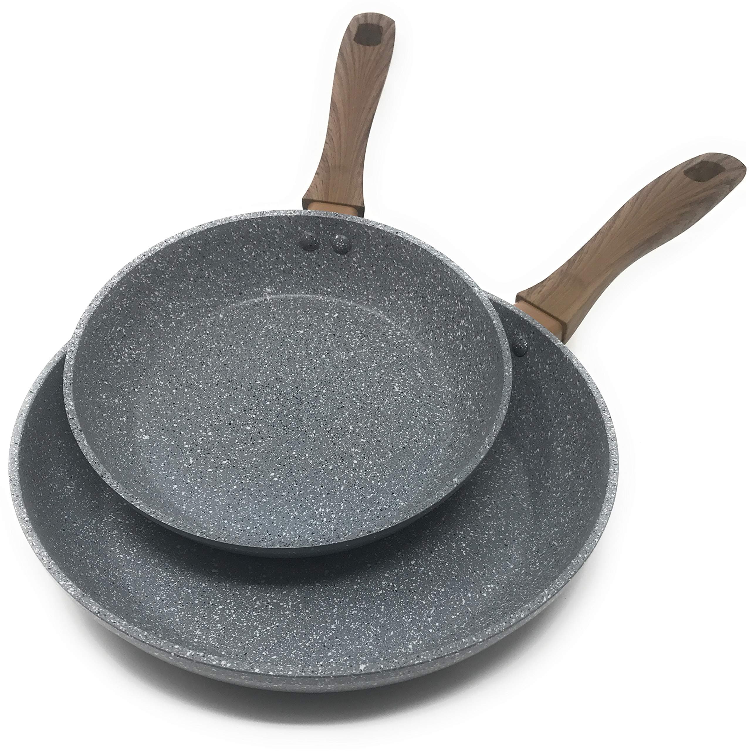 Frying Pan by OLINDA - Skillet Set - PREMIUM NON STICK COATING - INDUCTION BASE - Set of 2 8 inch and 10.5 inch Forged Body Soft Touch Handles, Cookware Set, Fry pan set