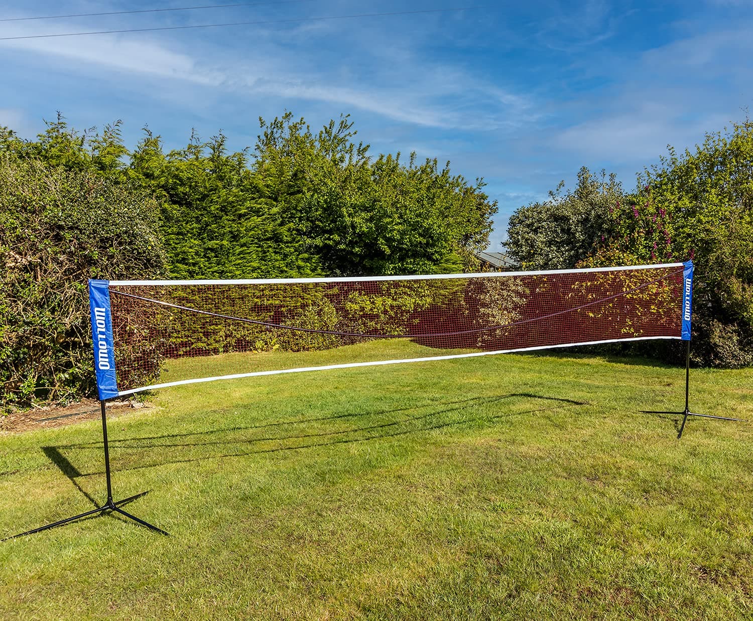 Wollowo 5m Foldable Portable Badminton Volleyball Net Frame Stand, FREE Shuttlecocks and Carry Bag