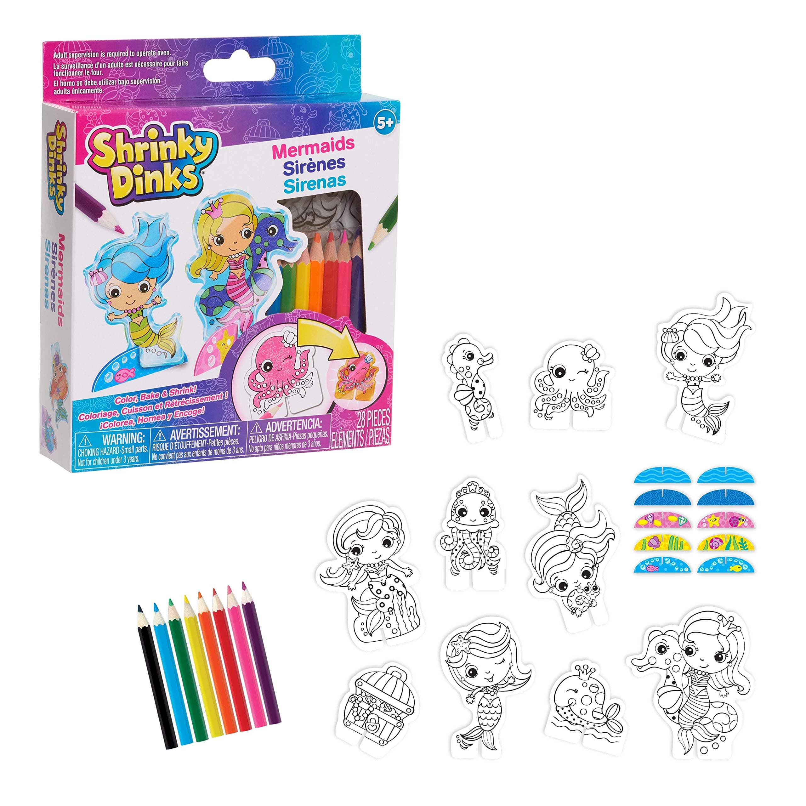 Just Play3733 Shrinky Dinks Mermaid Friends Kit, Multicolor ,Packaging may vary