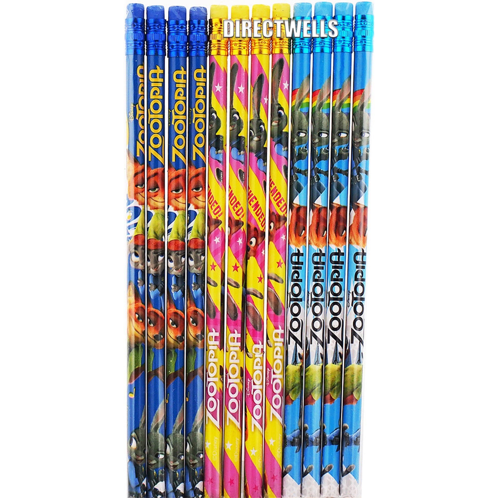 Zootopia Disney Authentic Licenced 12 Wood Pencils Pack