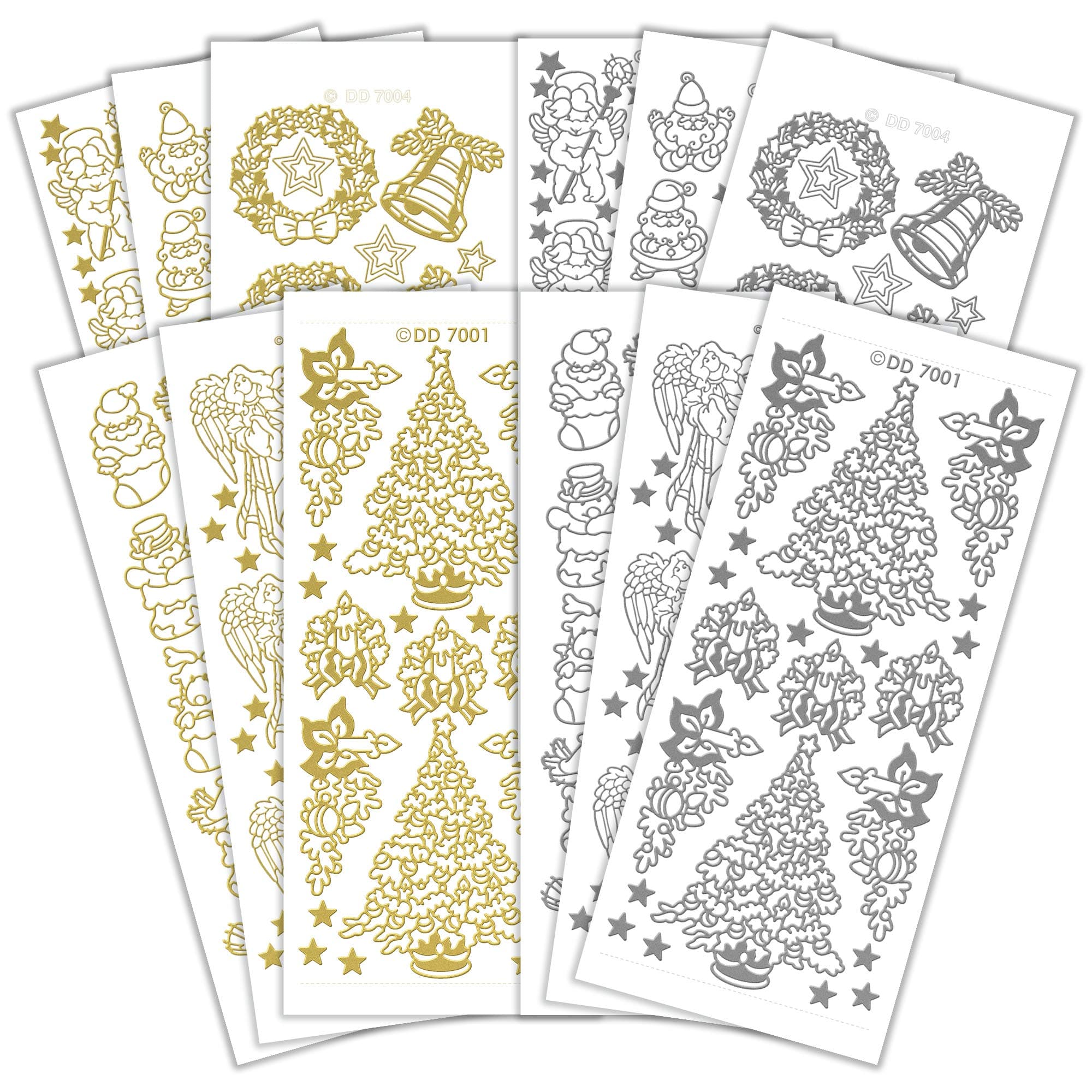 Bumper Value Pack containing 12 Sheets of CPD 1024 Christmas Picture Stickers, coloured, One Size
