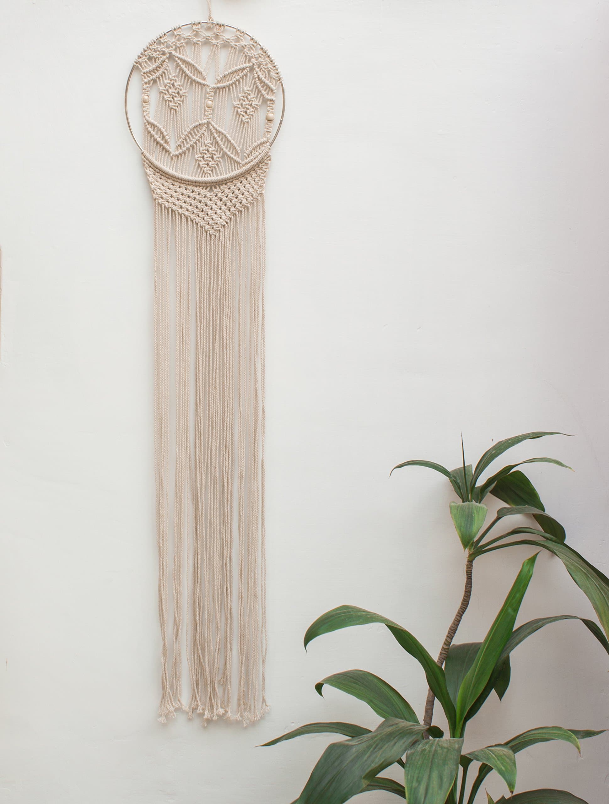 Macrame Wall Hanging - Handmade Macrame Ring - Woven Wall Circle Macrame - Boho Wall Decor- Textile Wall hangings - Size 10 Inches Diameter