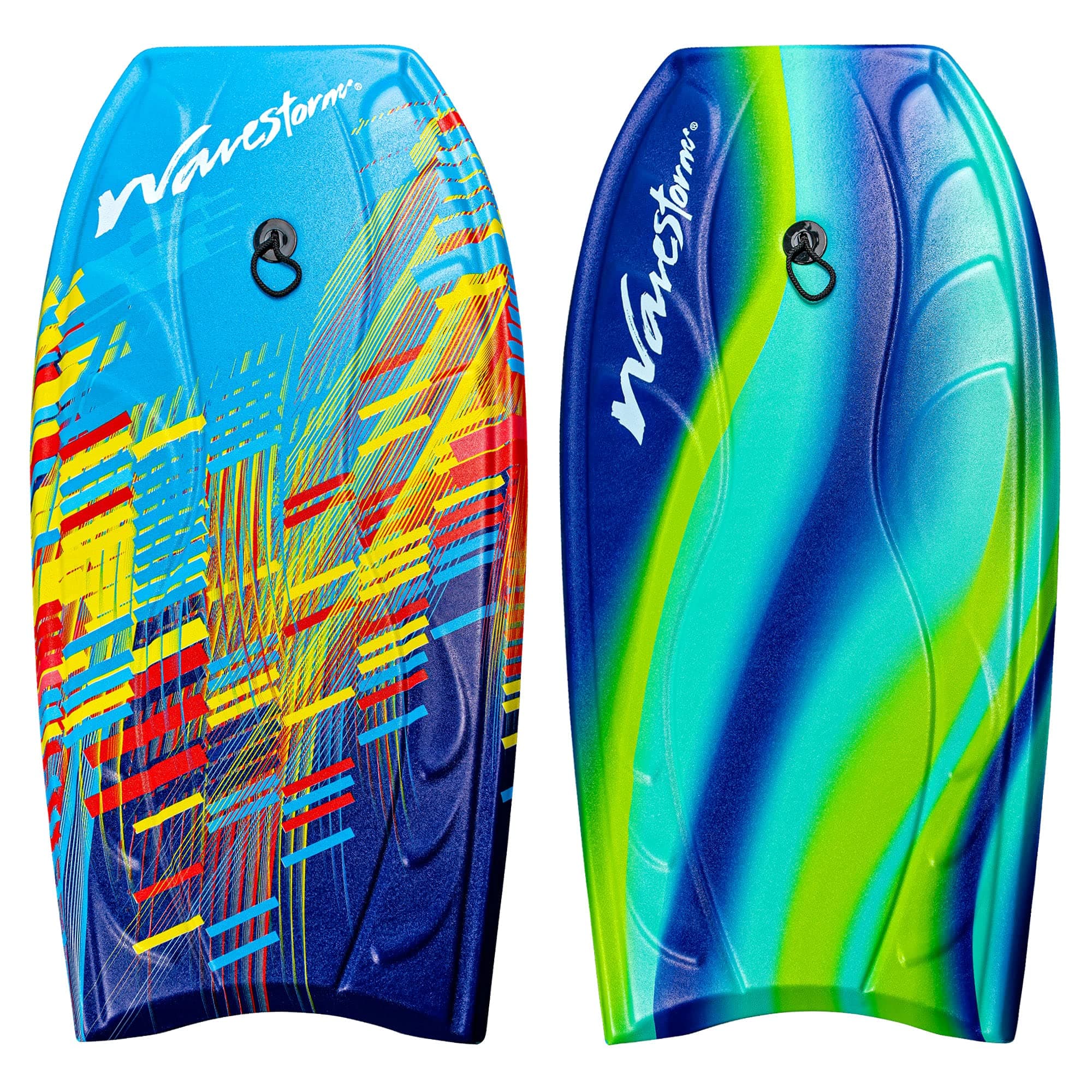 Wavestorm Foam Bodyboard 40" | Bodyboard for Beginners and All Surfing Levels | Complete 2 Pack Board Set Includes Leash, Multi
