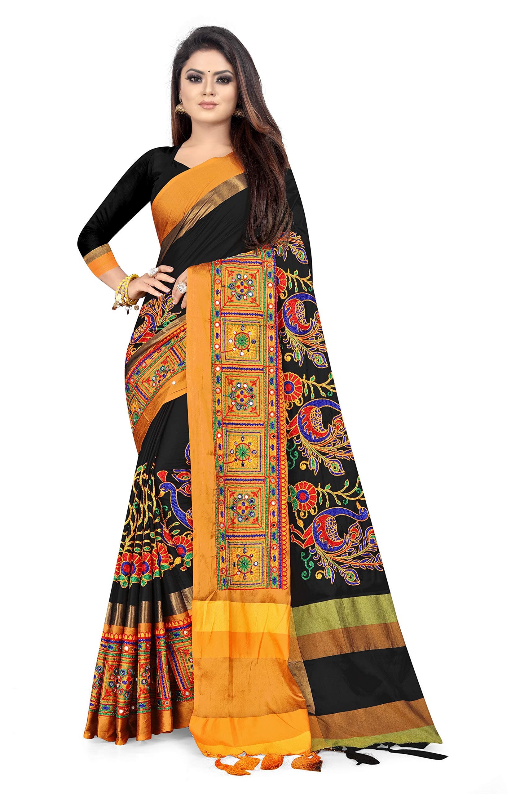 women's kutchi work embroidered Exclusive wear sare