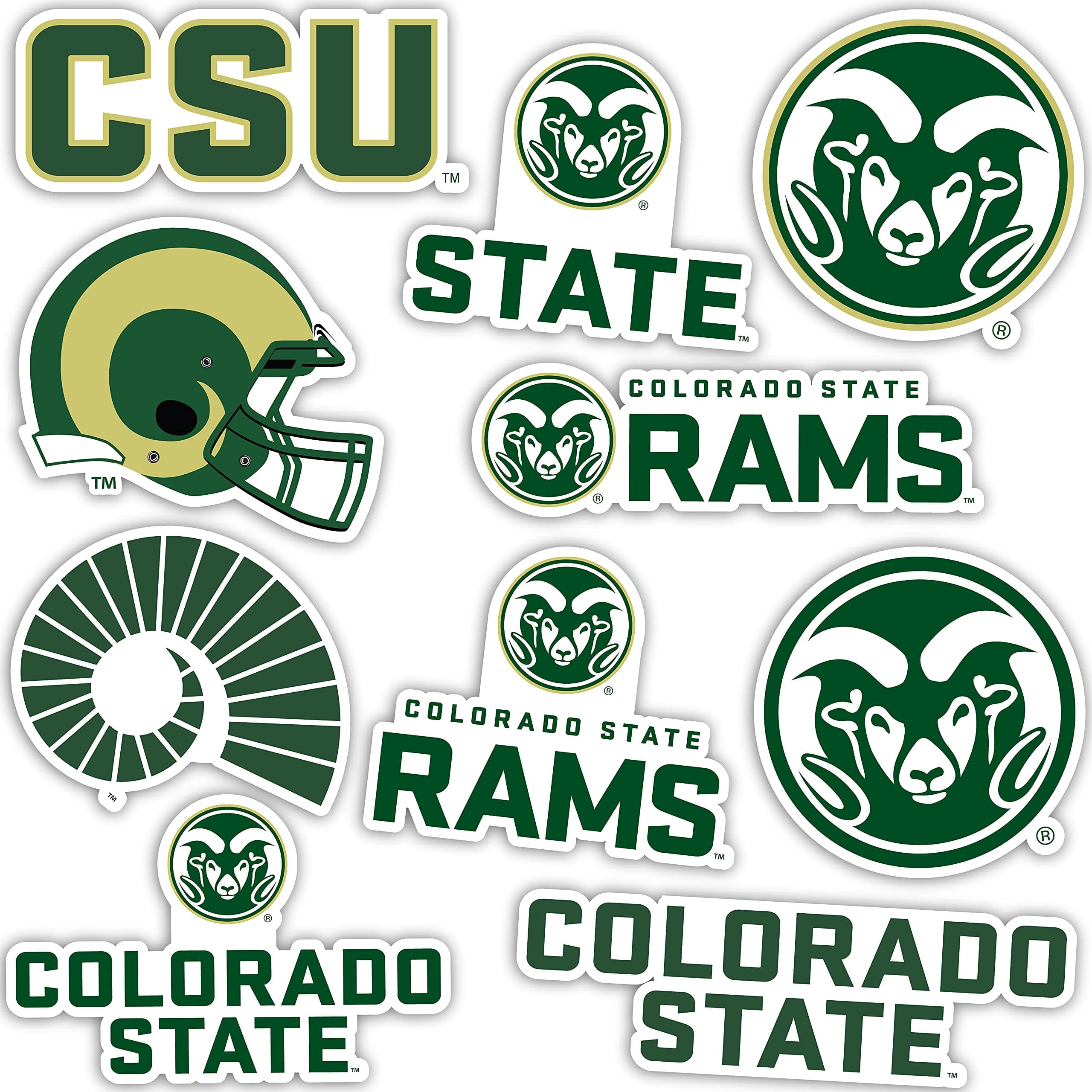 Desert Cactus Colorado State University Sticker Rams CSU Vinyl Decals Laptop Water Bottle Car Scrapbook Sheet T2 (Type 2)