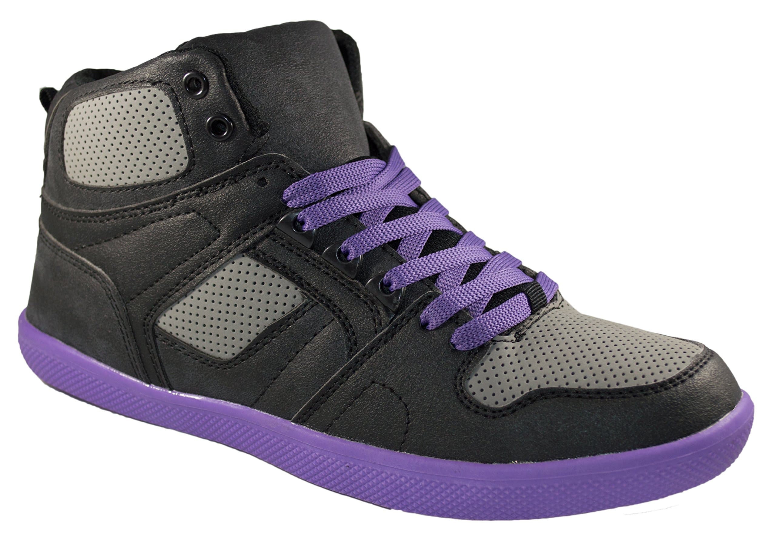 coXist Men's Erik Colored Bottom High Top Fashion Sneakers (9, Black Purple)