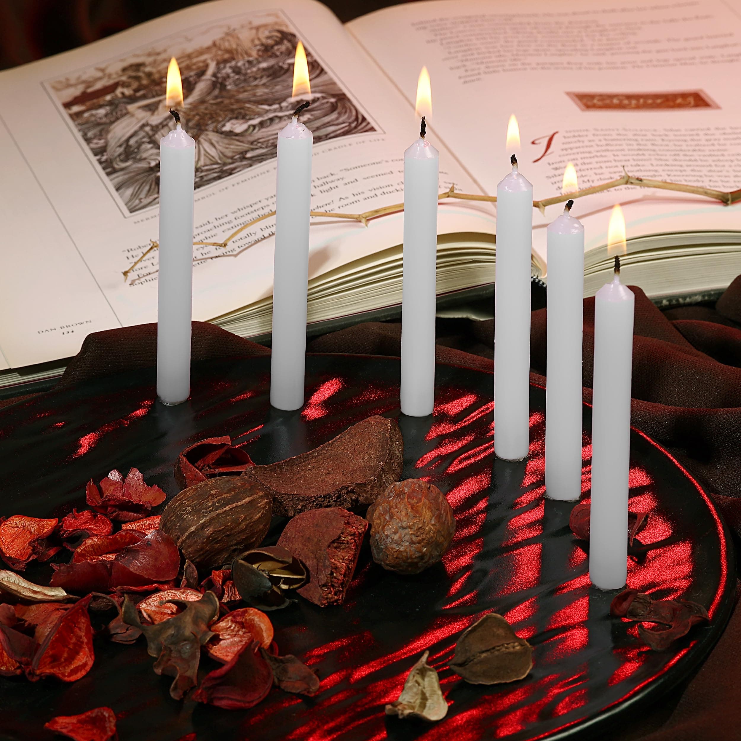 PROSPERRO LUMO Ritual Chime Candles/Stick Candle/Spell Candle Set of 20 | Unscented (White)