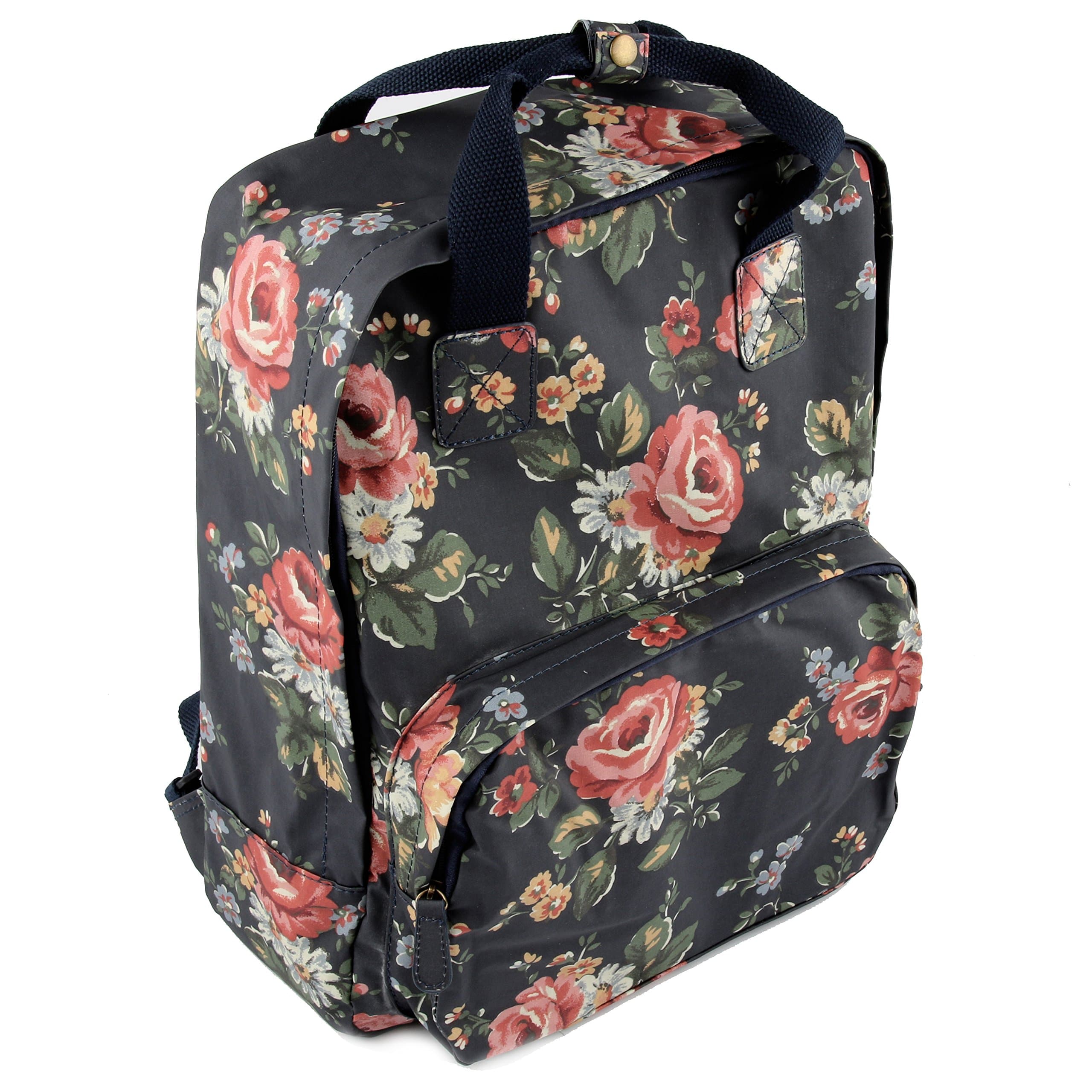 Yiye Women Oil Canvas Large Floral Backpack Blue