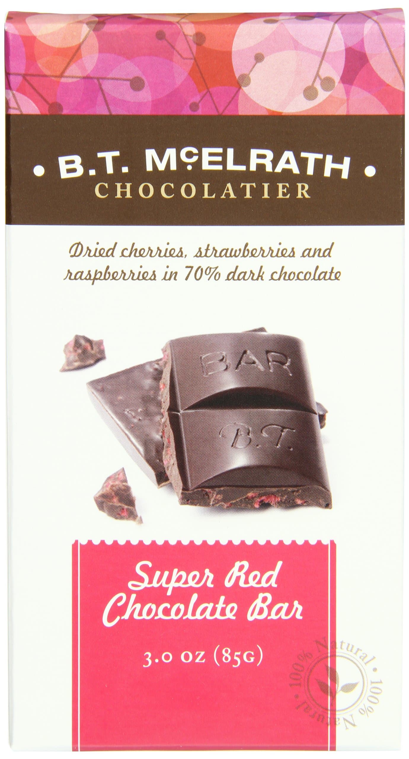 B.T. McElrath Chocolate Bar 70%, Super Red, 3 Ounce
