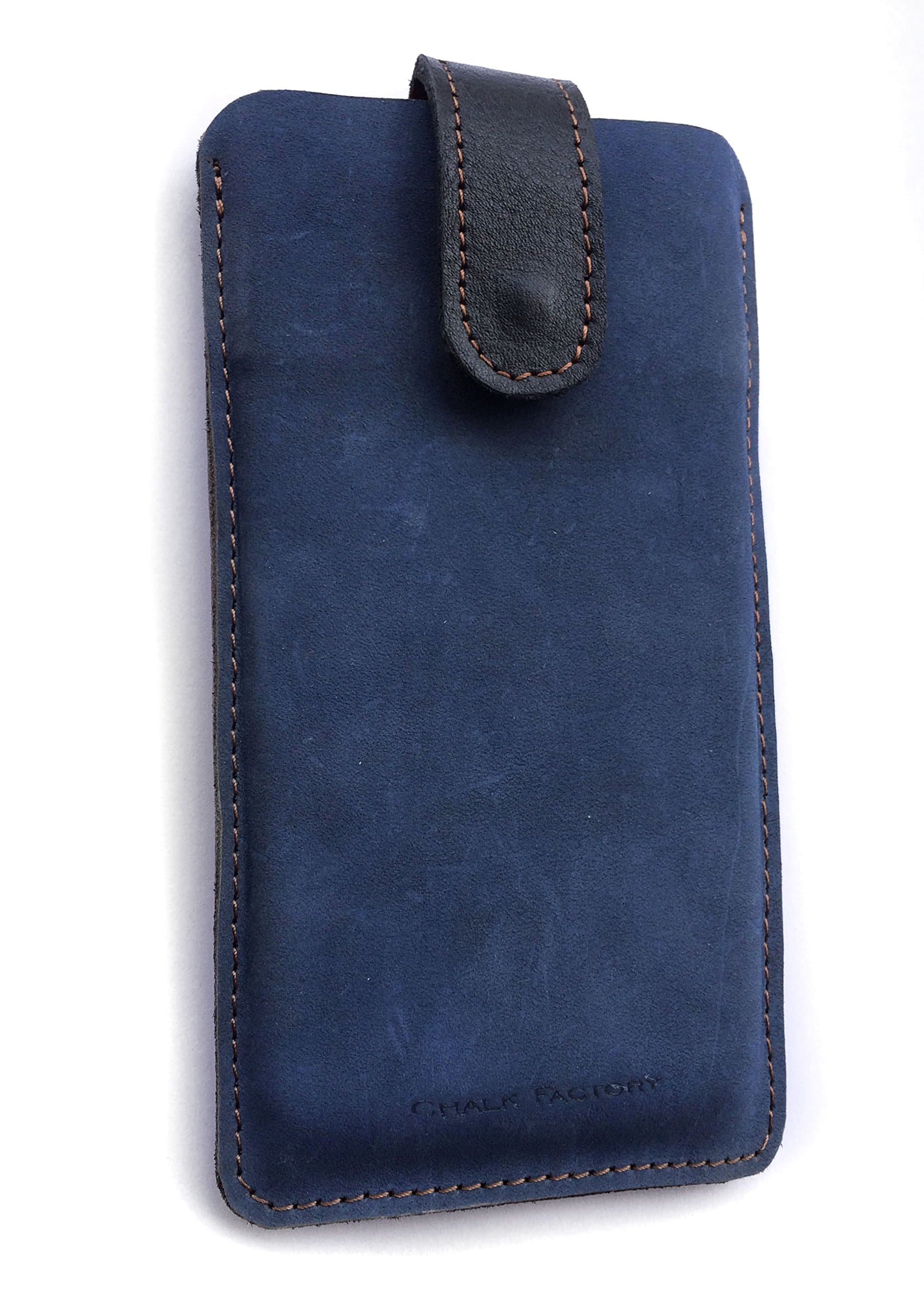 Chalk Factory Genuine Leather Case for CELKON Diamond Q4G Plus Mobile Phone (#LP, Blue)