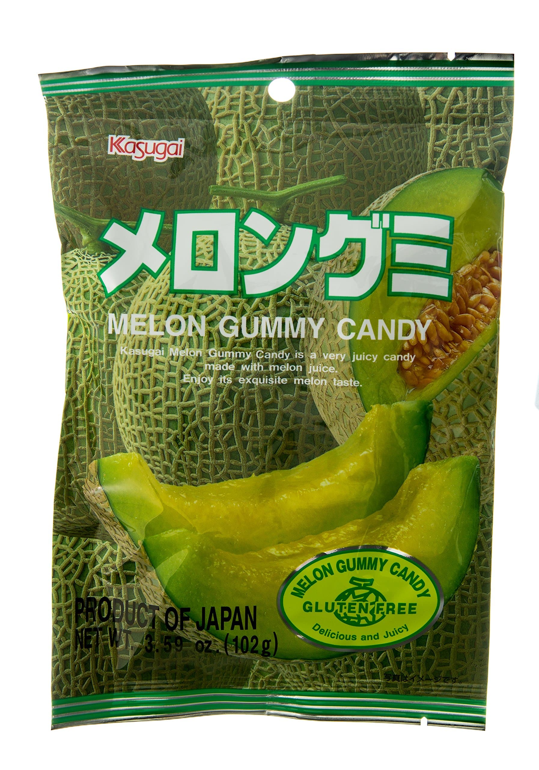 Kasugai Gummy Candy, Melon, 3.59 Ounce Packages (Pack of 12)