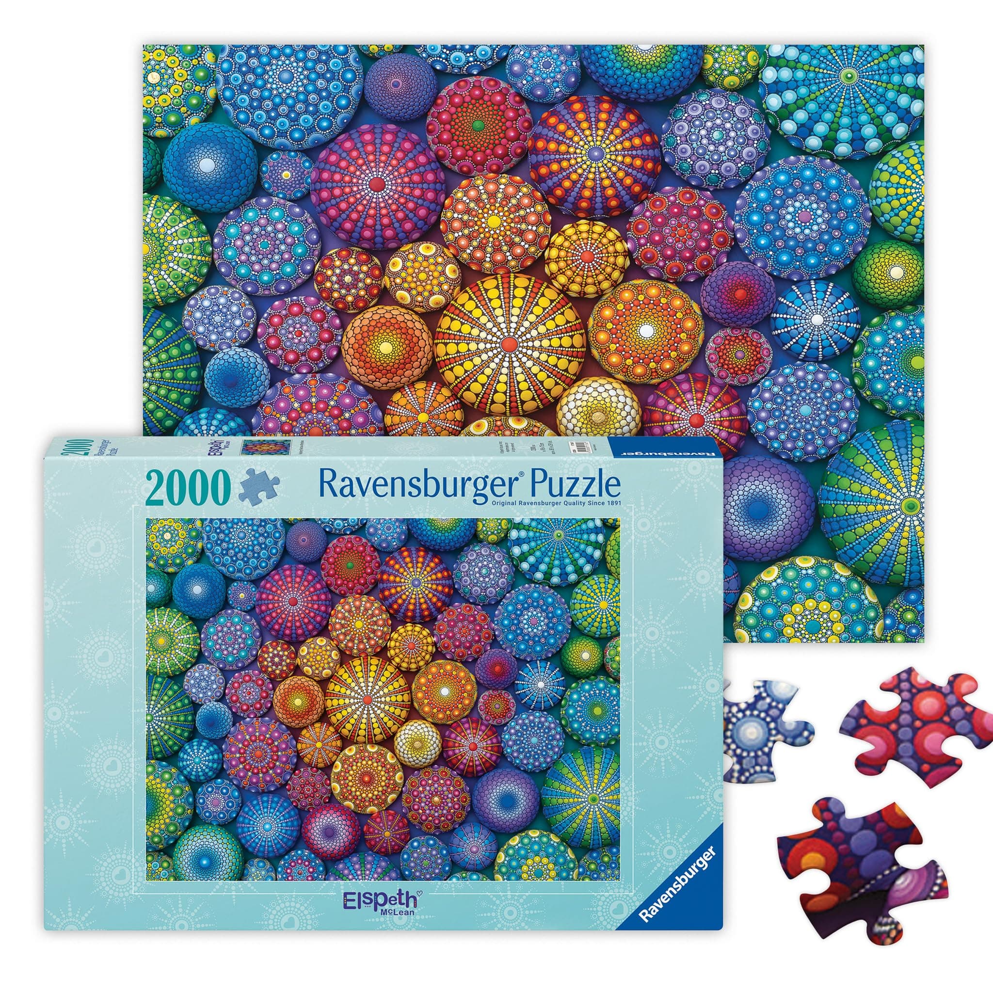 Ravensburger Radiating Rainbow Mandalas 2000 Piece Jigsaw Puzzle for Adults - 17134 - Every Piece is Unique, Softclick Technology Means Pieces Fit Together Perfectly