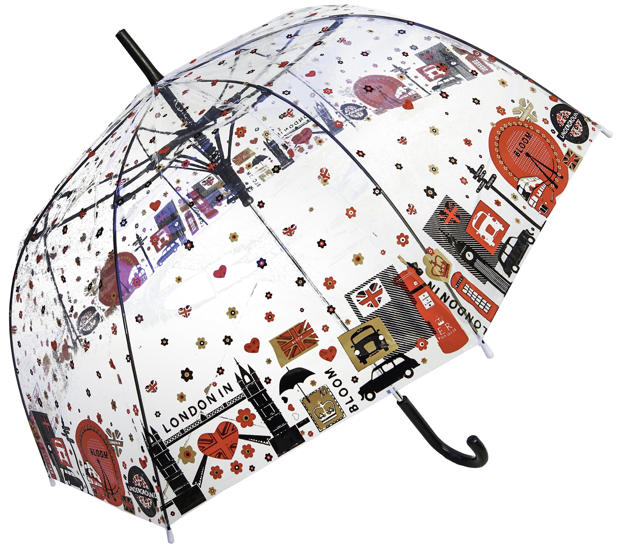 London in blooms transparent straight umbrella