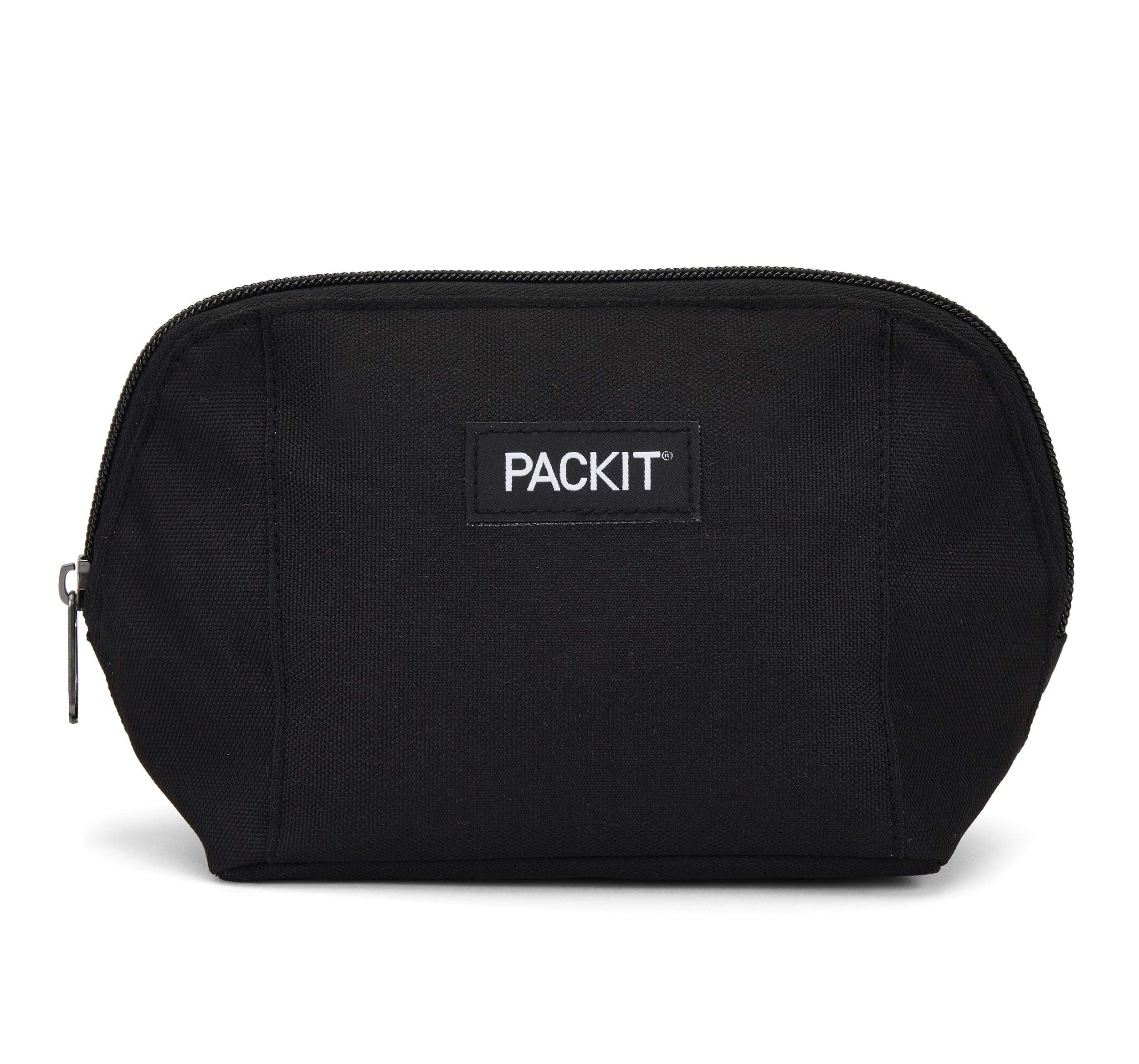 PackIt Freezable Snack Bag, Black, Built with EcoFreeze Technology, Foldable, Reusable, Zip Closure Locks in Cool Dry Air, Great for All Ages, and Fresh Snacks On the Go