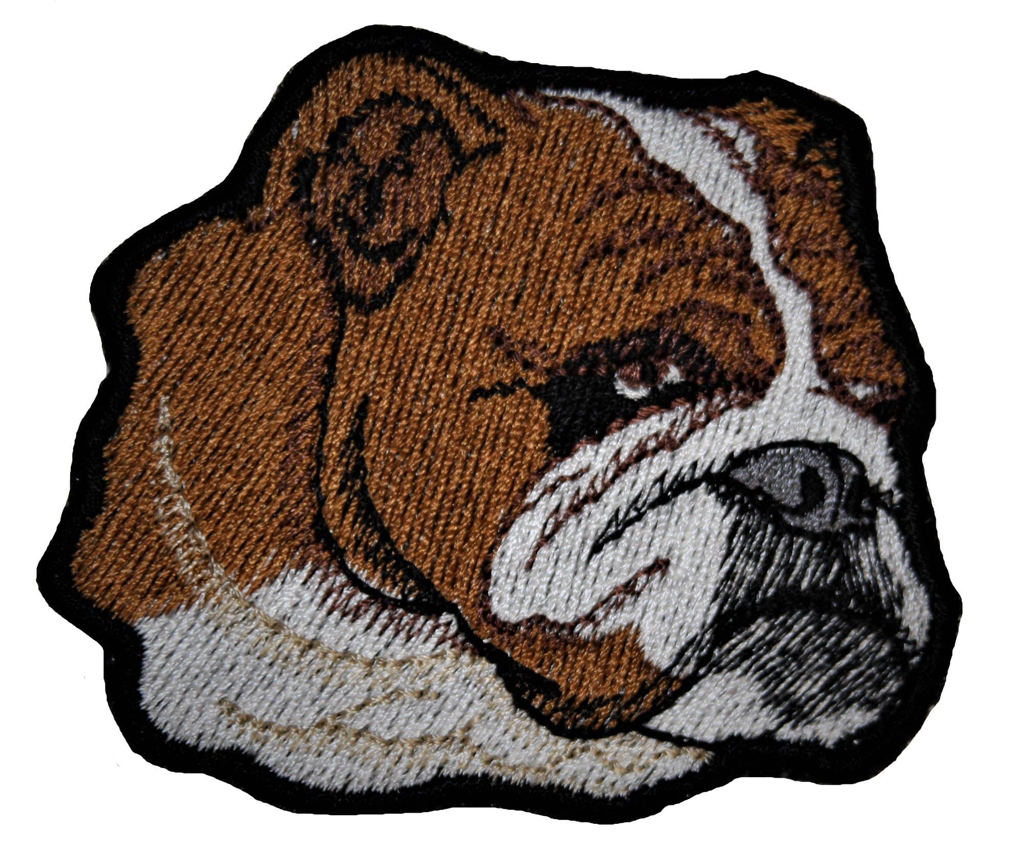 A-9, Bulldog Dog Animals Embroidered Iron on Pieces Applique Patch Dog 3.0 x 2.75 inches (7.7 x 7 cm)