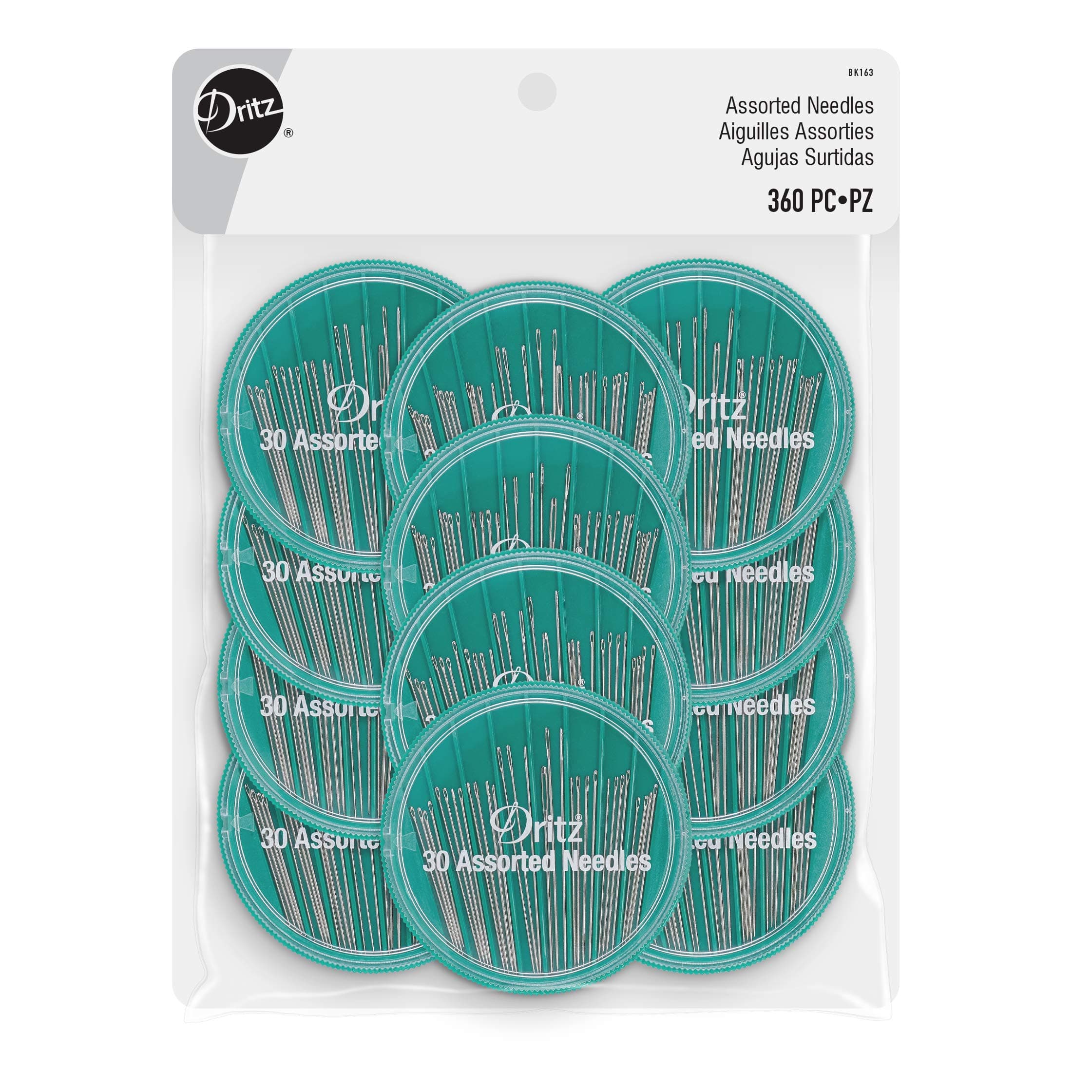 Dritz Assorted Total of 360 Needles-Hand, None, Assorted