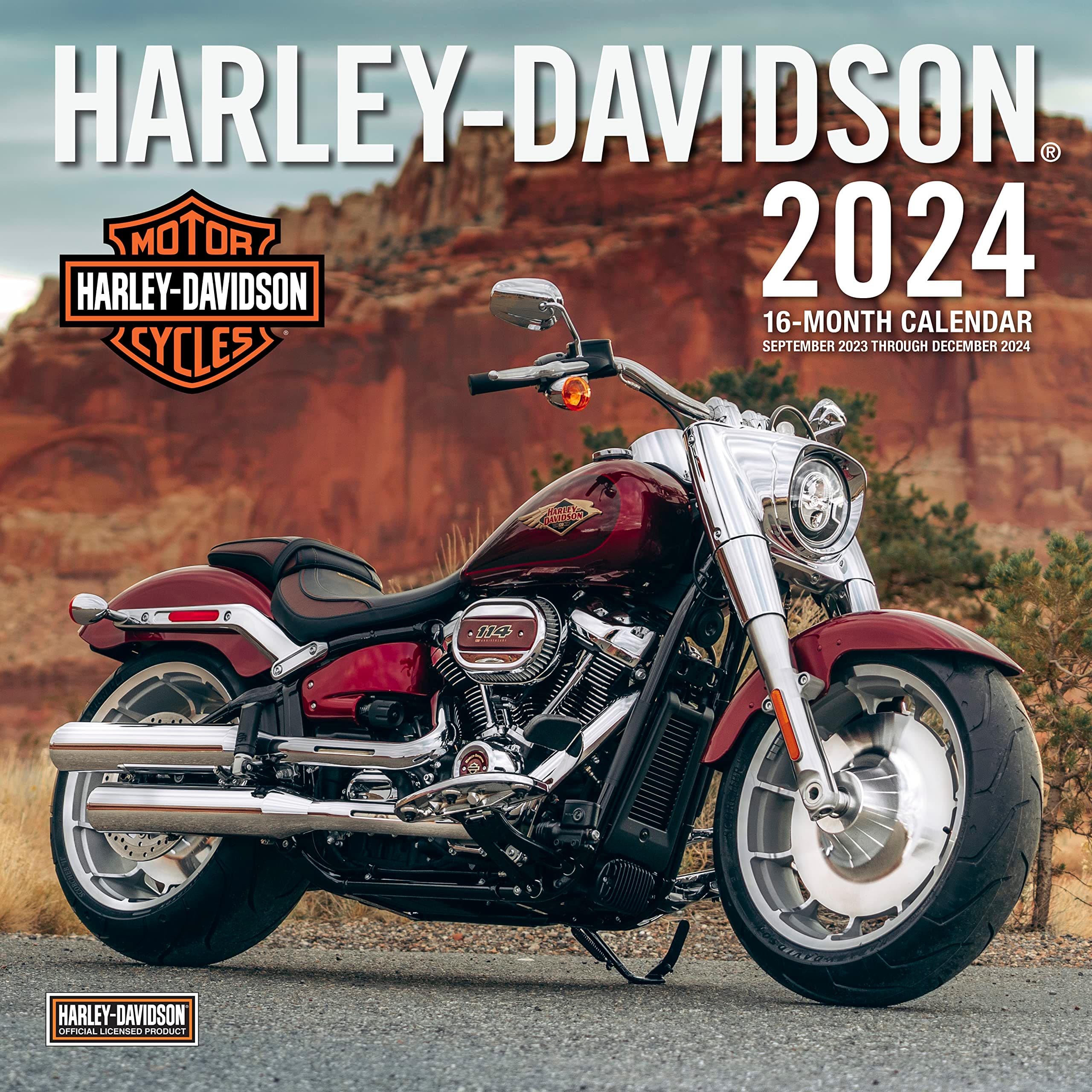 Harley-Davidson 2024: 16-Month 12x12 Wall Calendar - September 2023 through December 2024 Calendar – Wall Calendar, August 22, 2023
