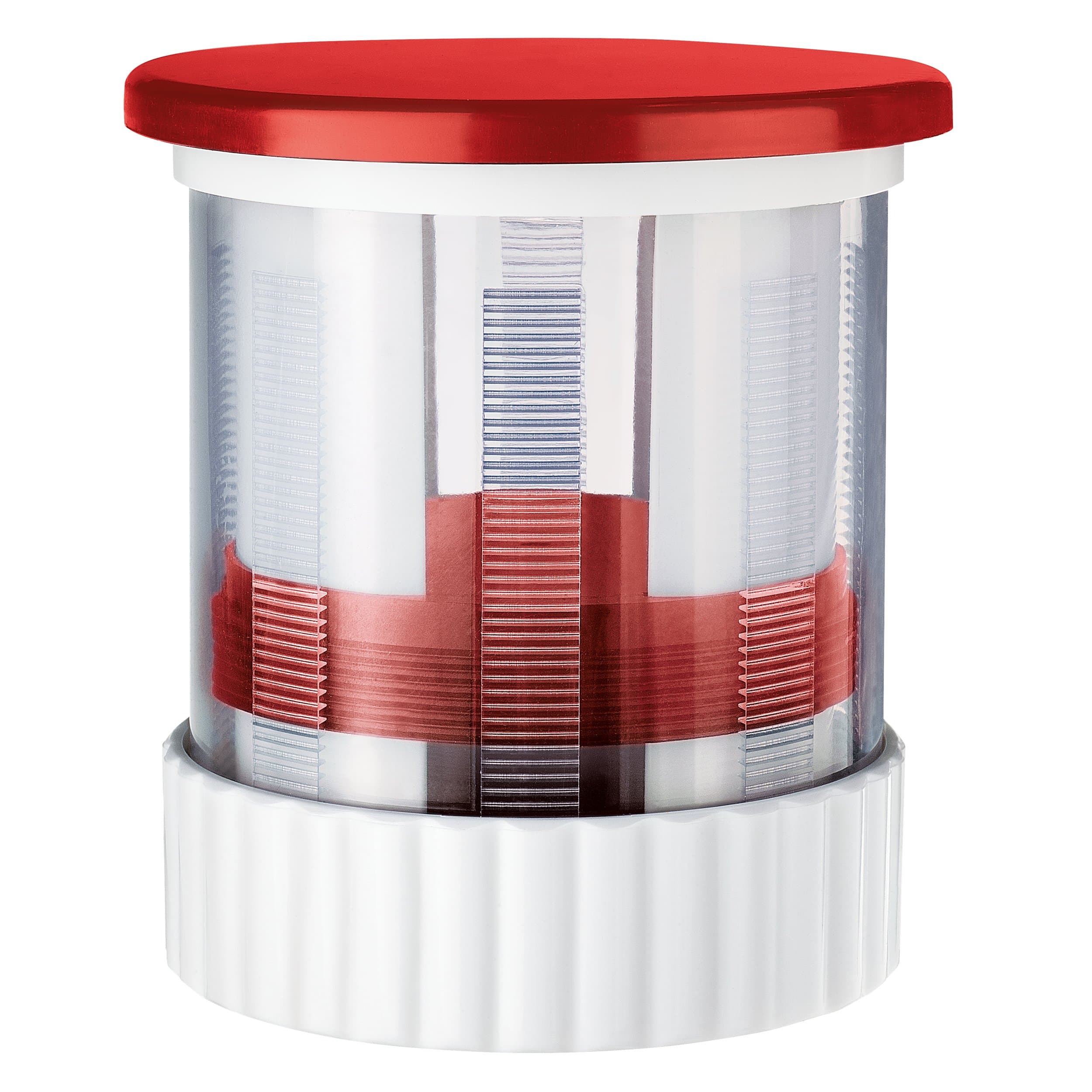 Moha Presto Butter Mill, Stainless Steel, Red/White/Transparent, 9 x 9 x 10 cm