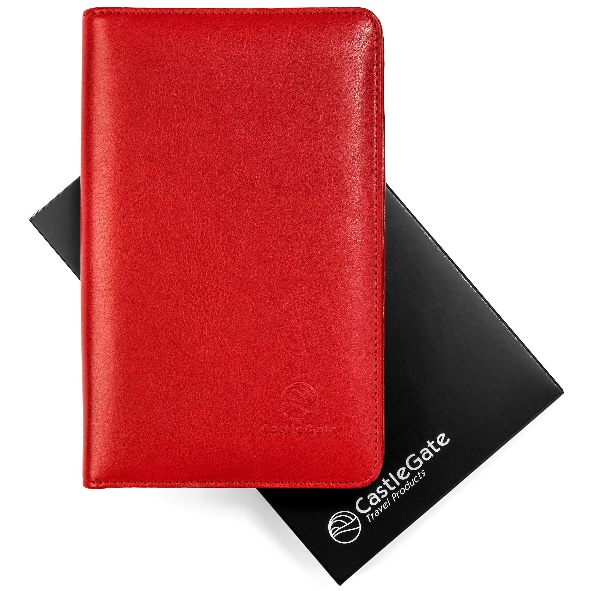 Compact Full Zip Travel Jewelry Organizer for Necklaces, Bracelets and Rings (Red)