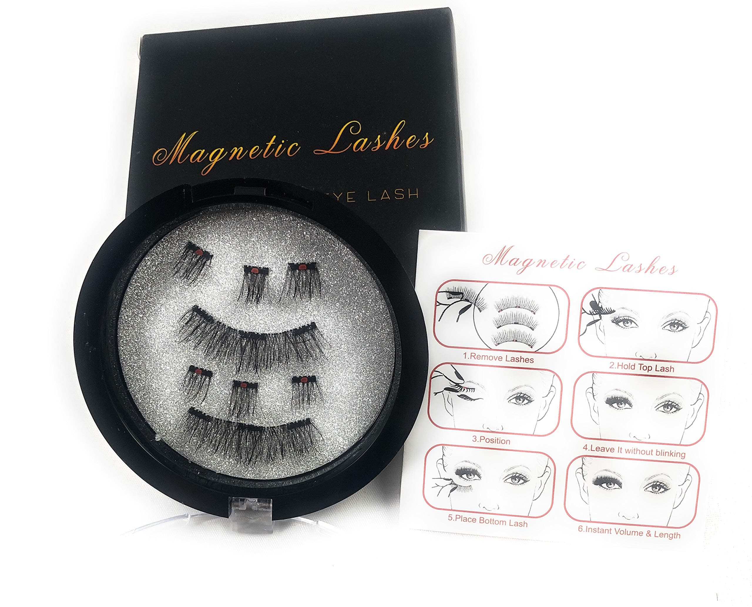 Triple Magnetic False Eyelashes | The Newest and Best Triple Magnet Lash Extension | Reusable Crisscross Eyelash | 8 Pieces No Glue Easy to Apply
