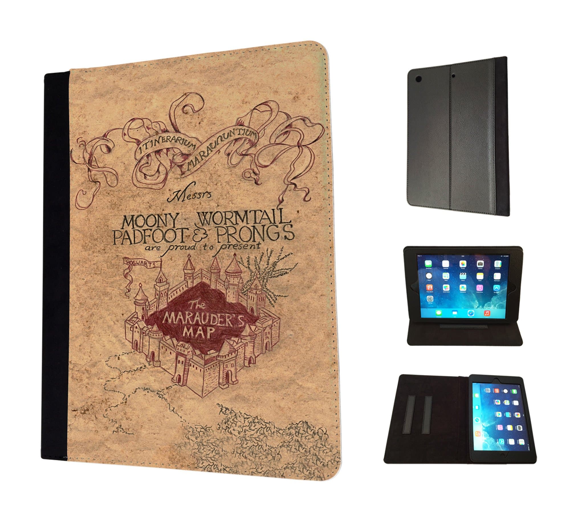 Cellbell LTD 446 Harry Potter Marauder’s Map Inspired iPad Case - Flip Cover - TPU Leather