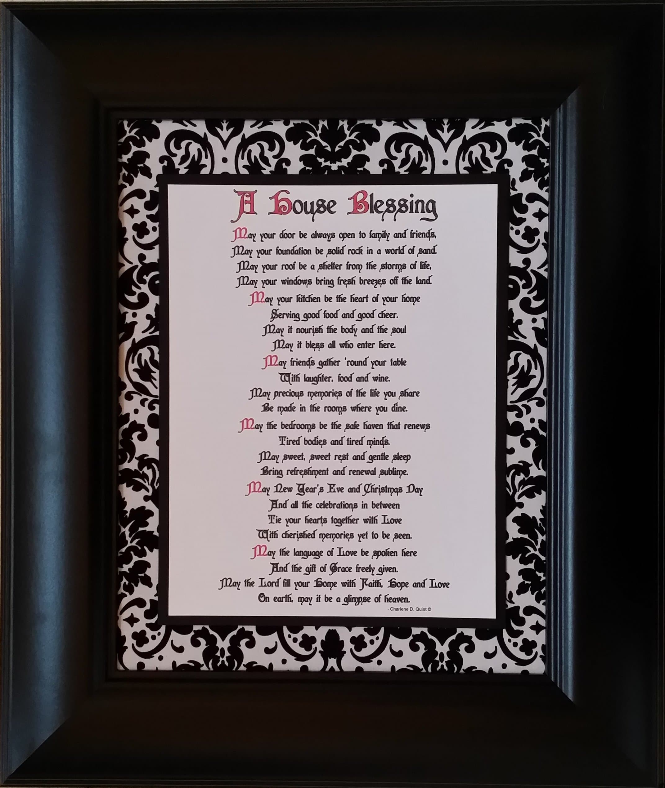 A House Blessing - Framed Inspirational Message - Wedding, Anniversary, or Housewarming Gift (Personalization Available)