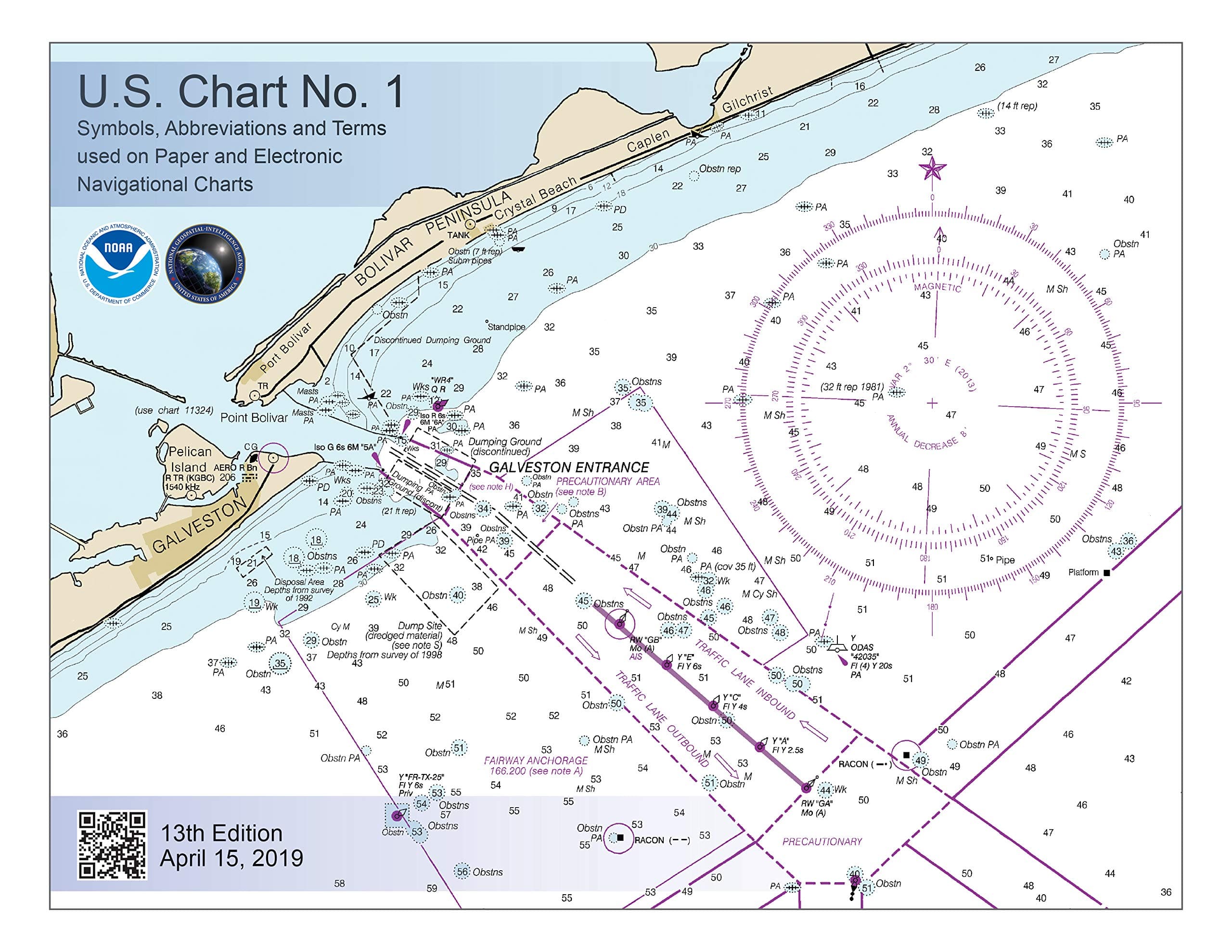 U.S. Chart No. 1 - 13th Edition: Symbols, Abbreviations and Terms Used on Paper and Electronic Navigational Charts Spiral-bound – Import, 7 May 2019