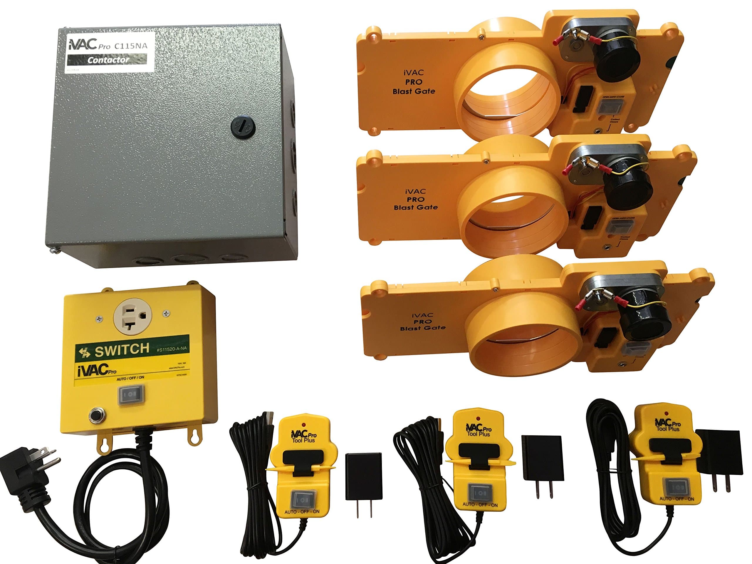 iVAC 3-Tool + Blast Gate Shop Vac Dust Collector Kit for 1.5-10 HP Systems