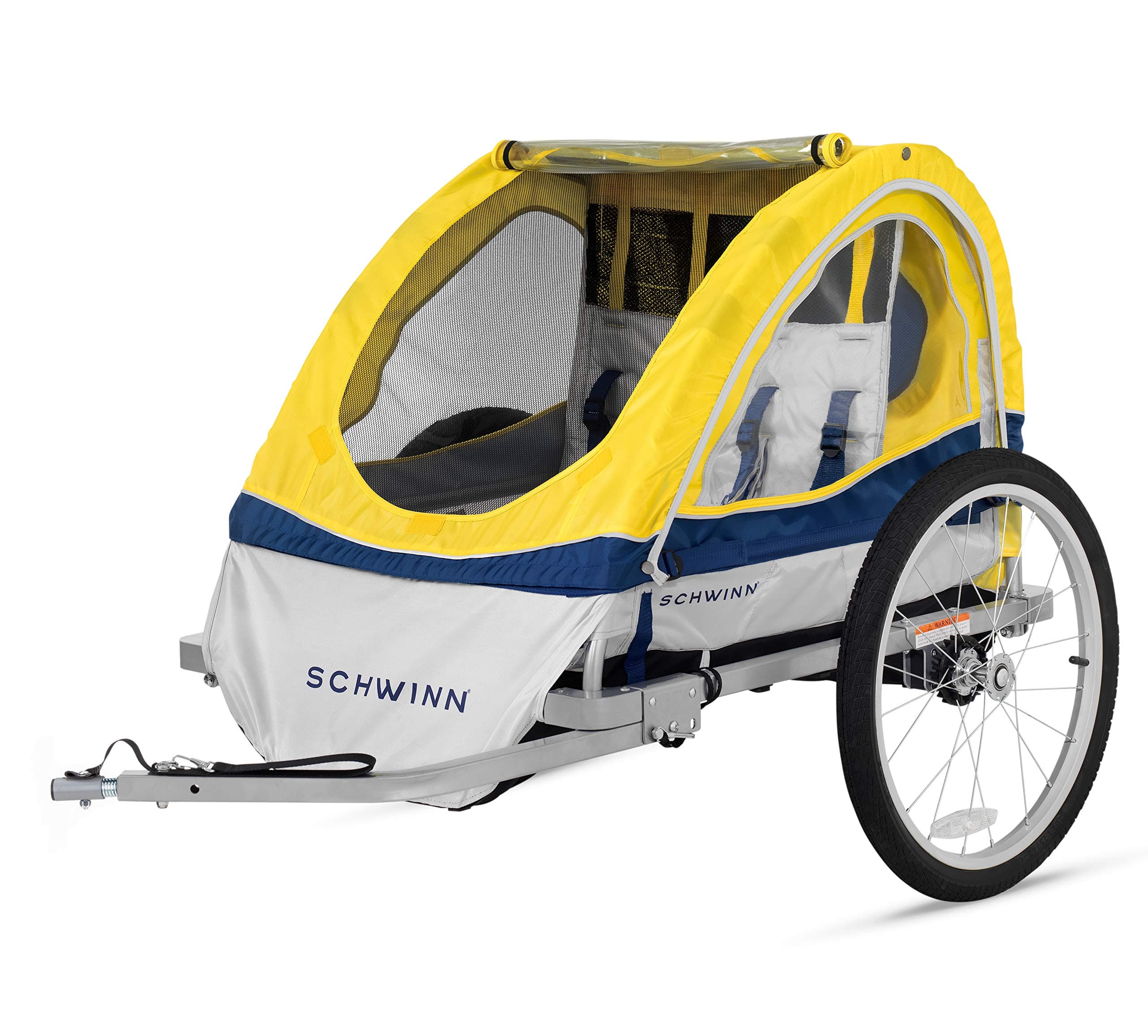 Schwinn Echo, and Trailblazer Child Bike Trailer, Single and Double Baby Carrier, Canopy, 16-20-inch Wheels