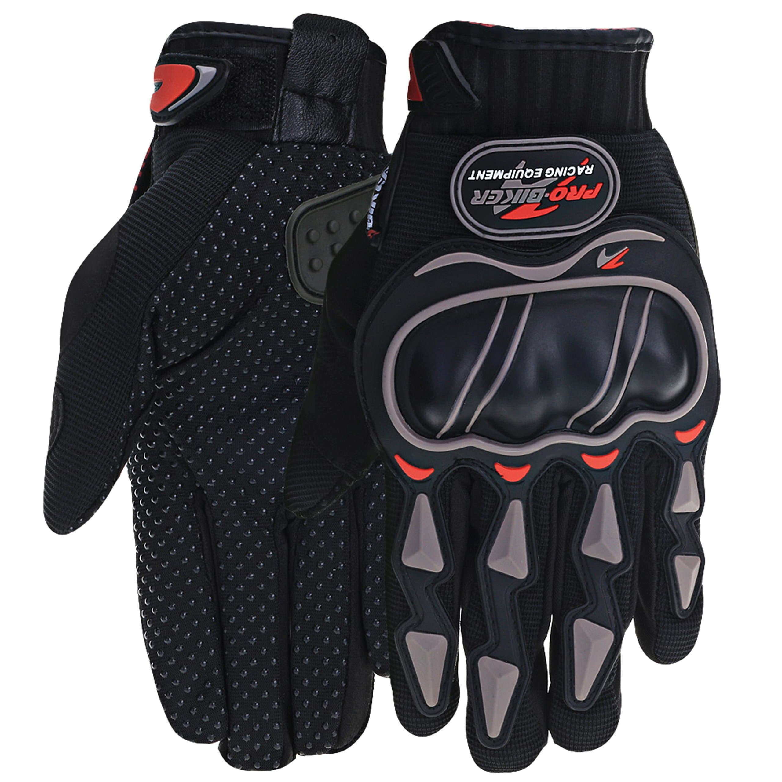 Pitzo Probiker Powersports Full Finger Riding Gloves (Black, XXL)