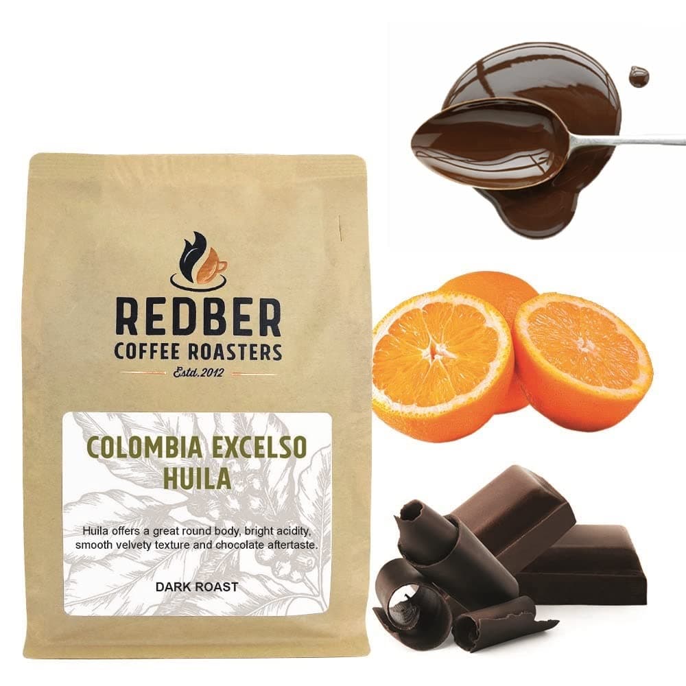 Redber Colombia Excelso Huila, Coffee Roasted to Order (Dark, Beans) (250g)