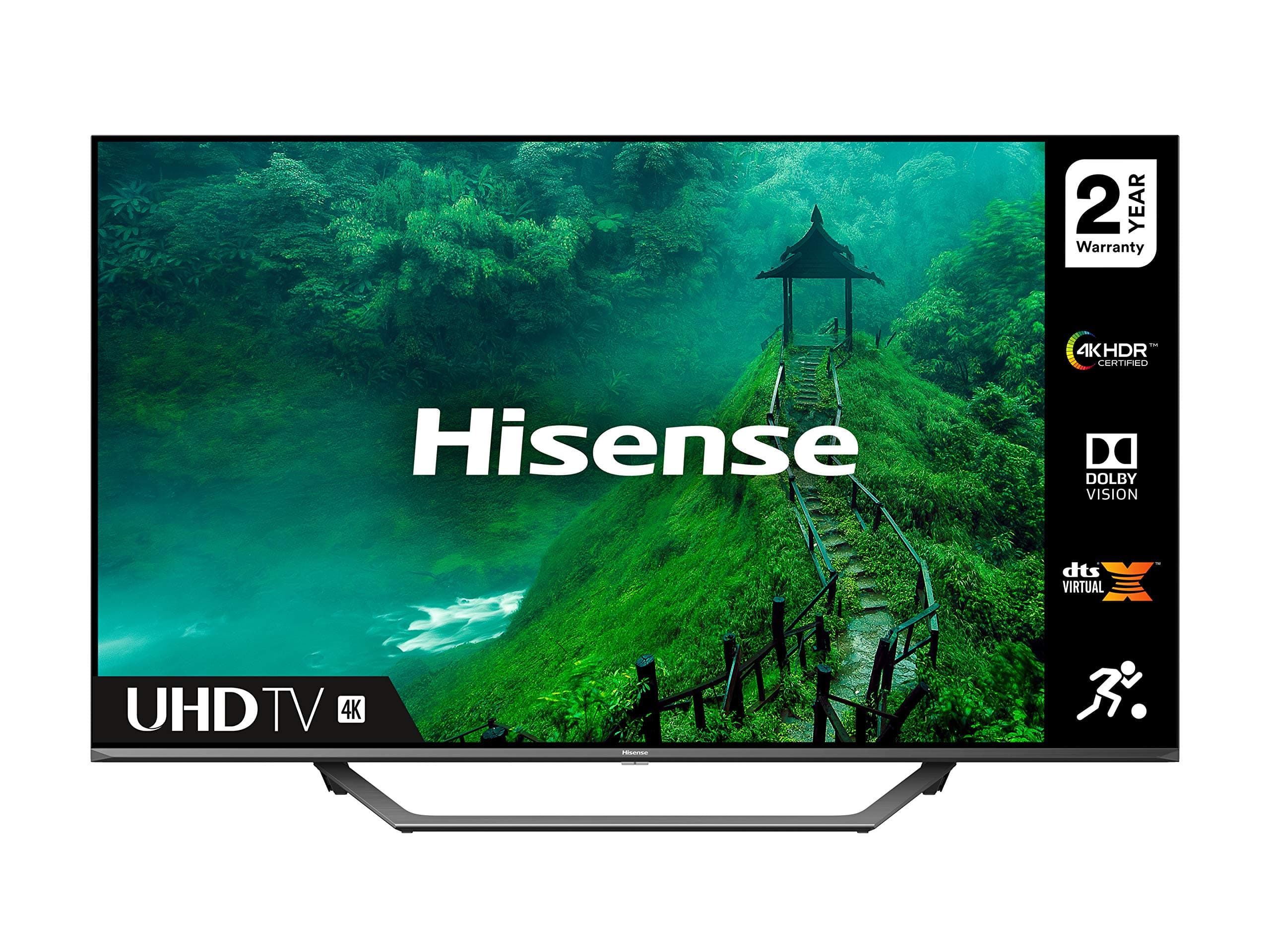 HISENSE 55AE7400FTUK Dolby Vision 55-inch 4K UHD HDR Smart TV with Freeview play, and Alexa Built-in (2020 series), Silver [Energy Class A]