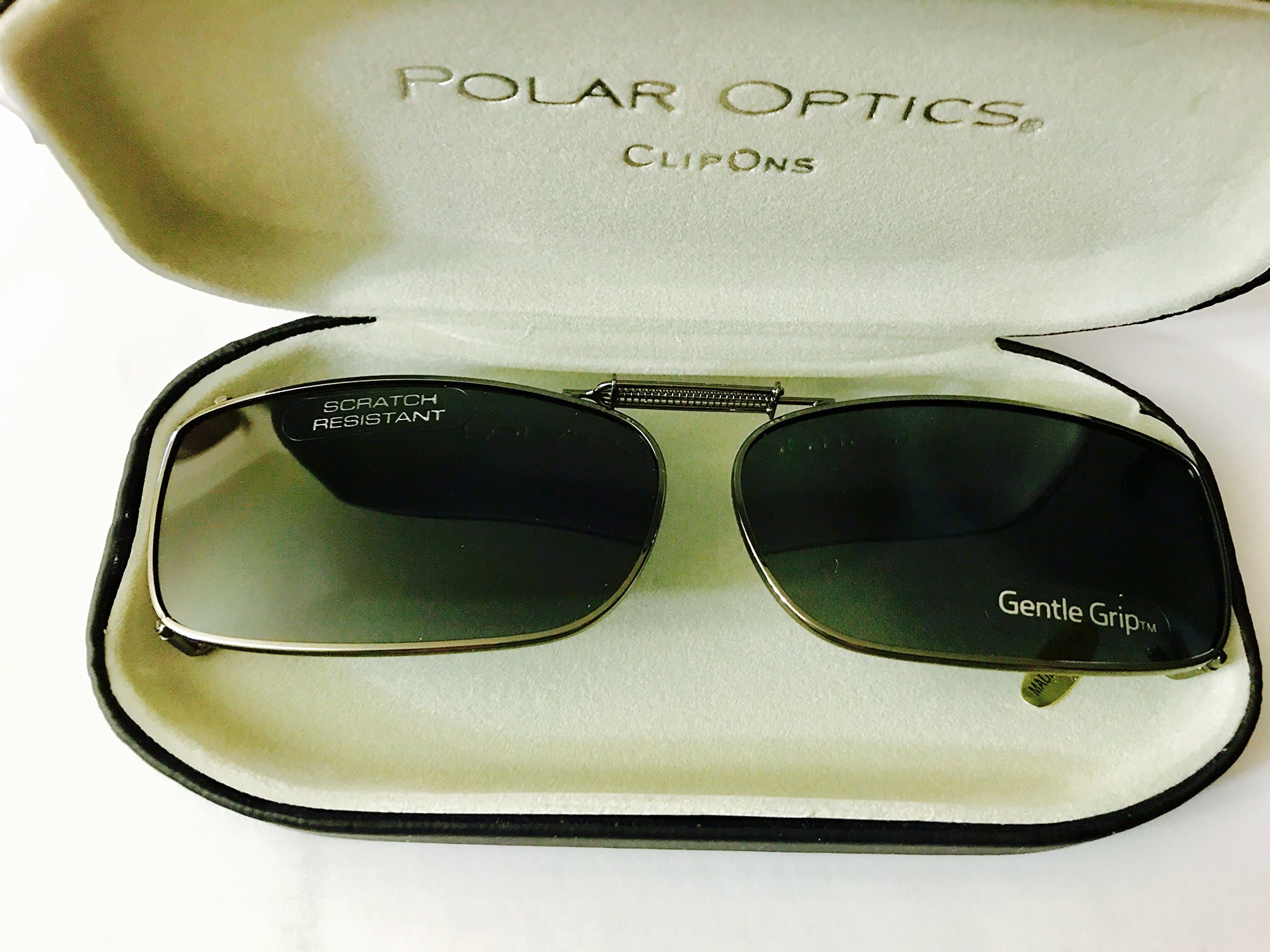 Polar Optics clip ons premium Polarized hard case incl 54 REC A Sunglasses