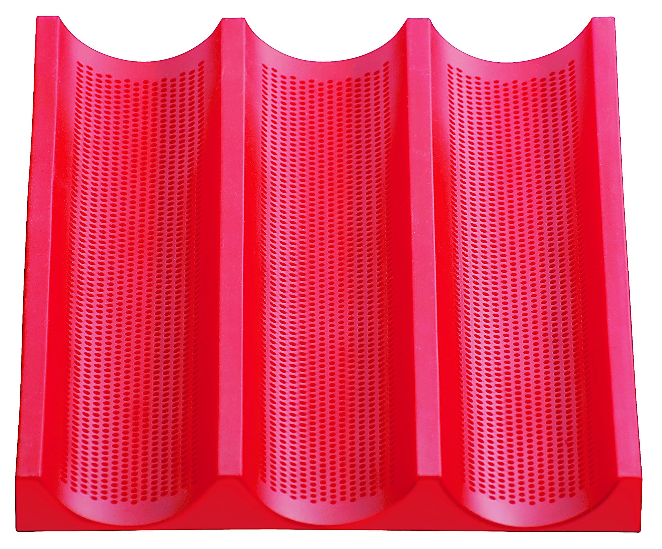 DoughEz 3 Loaf 14-Inch Silicone Non-Stick Perforated Easy Release Bread Form, Oven Safe Up to 450° F, Dishwasher Safe, BPA Free