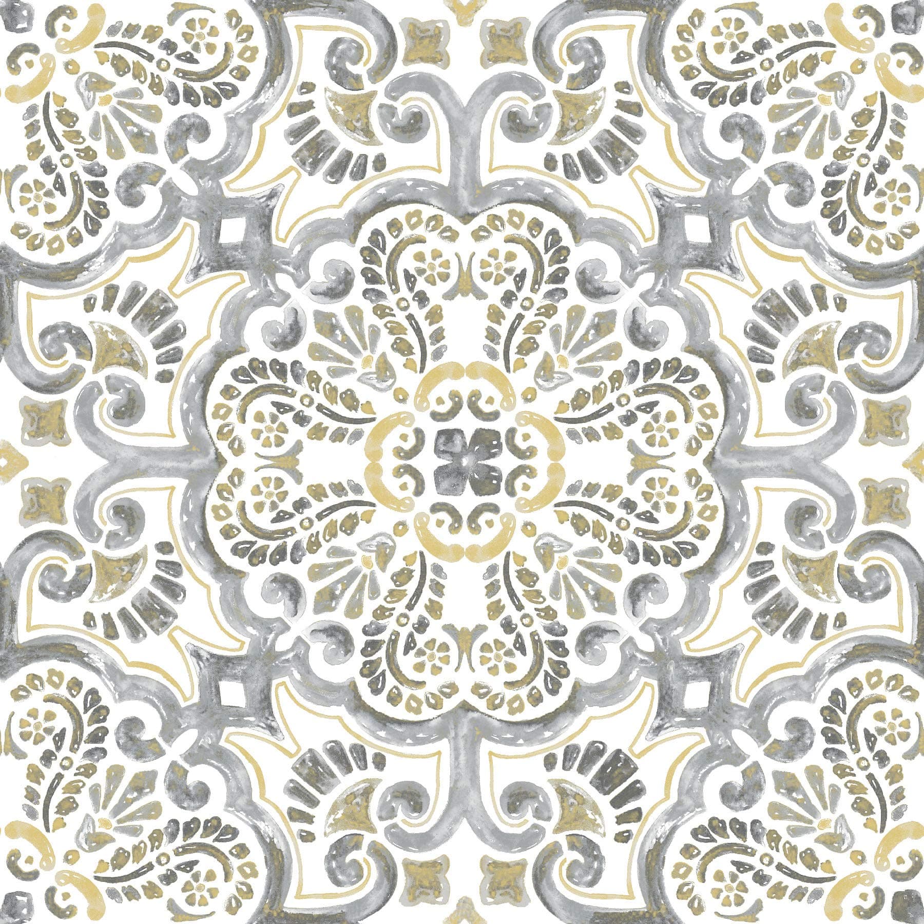 WallPops FP2947 Antico Peel & Stick Floor Tiles, Multi-Colour, 12 x 12 inches