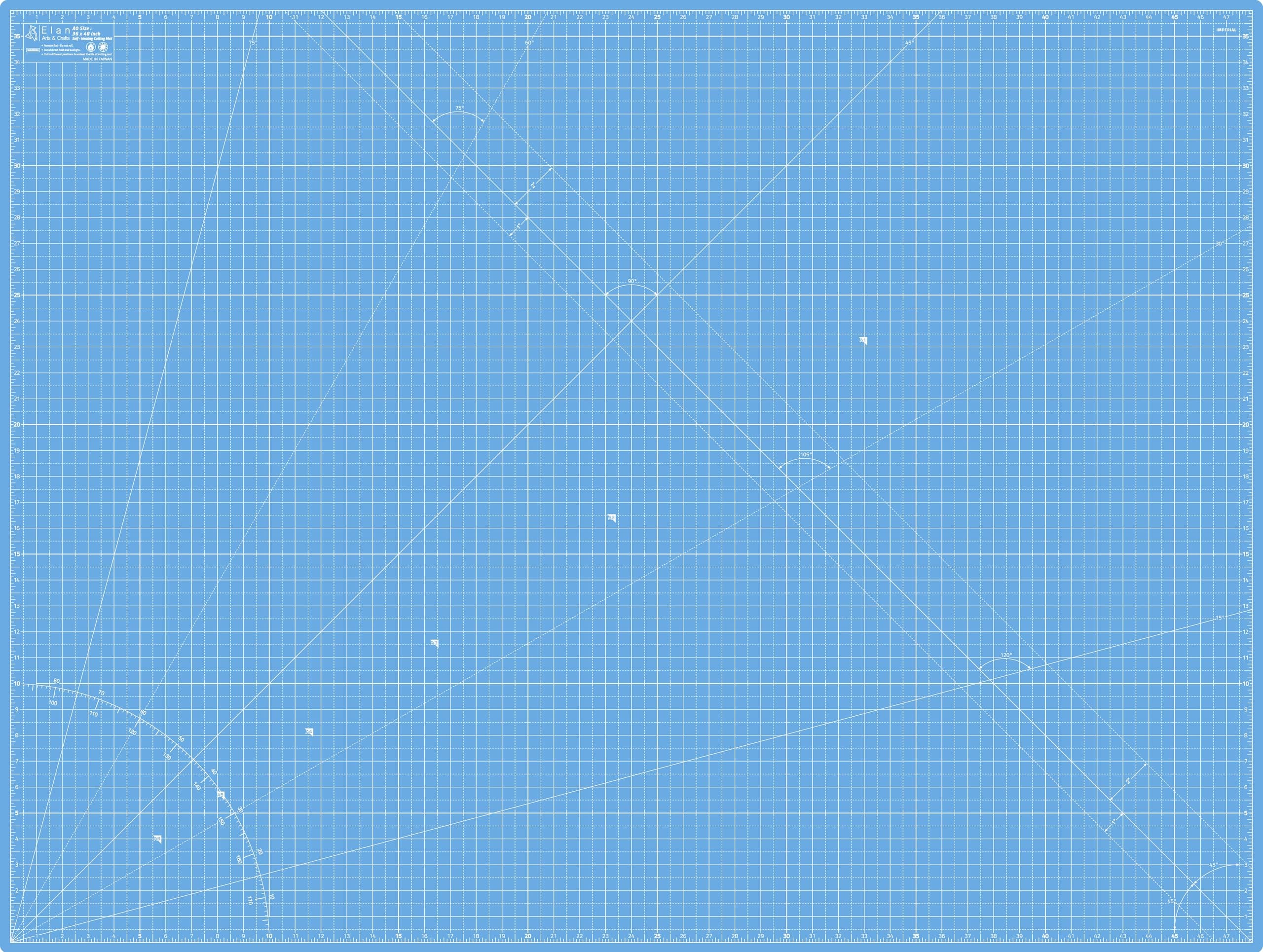 Elan A0 Cutting Mat A0 INCH Blue, 5-Ply Craft Mat, Self-Healing Cutting Board Craft, Art Mat, Self Healing Cutting boards 48 x 36 INCH, Dressmaking Accessories for Sewing, Quilting