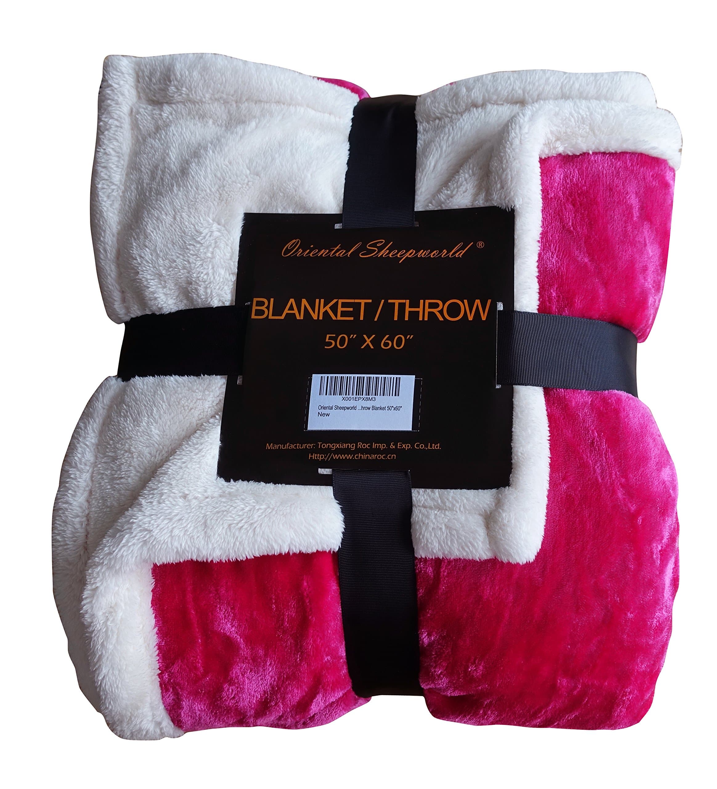 Oriental Sheepworld Luxury Flannel With Sherpa throw 50"x60"