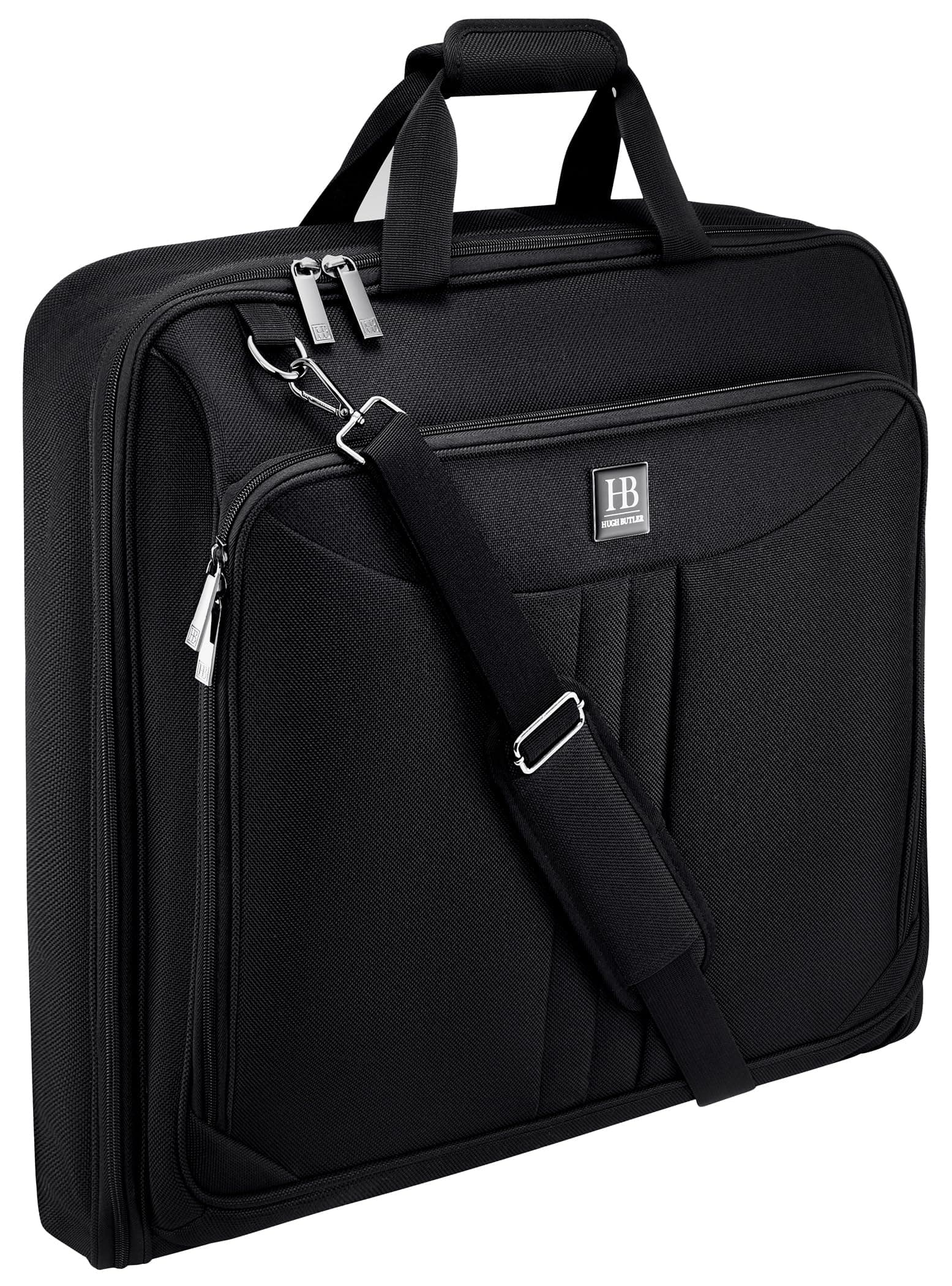 Large 40-Inch Garment Bag for Travel | Carry On Luggage Up To 3 Suits | Hanging Business Bag for Men, Suit Carrier, Black