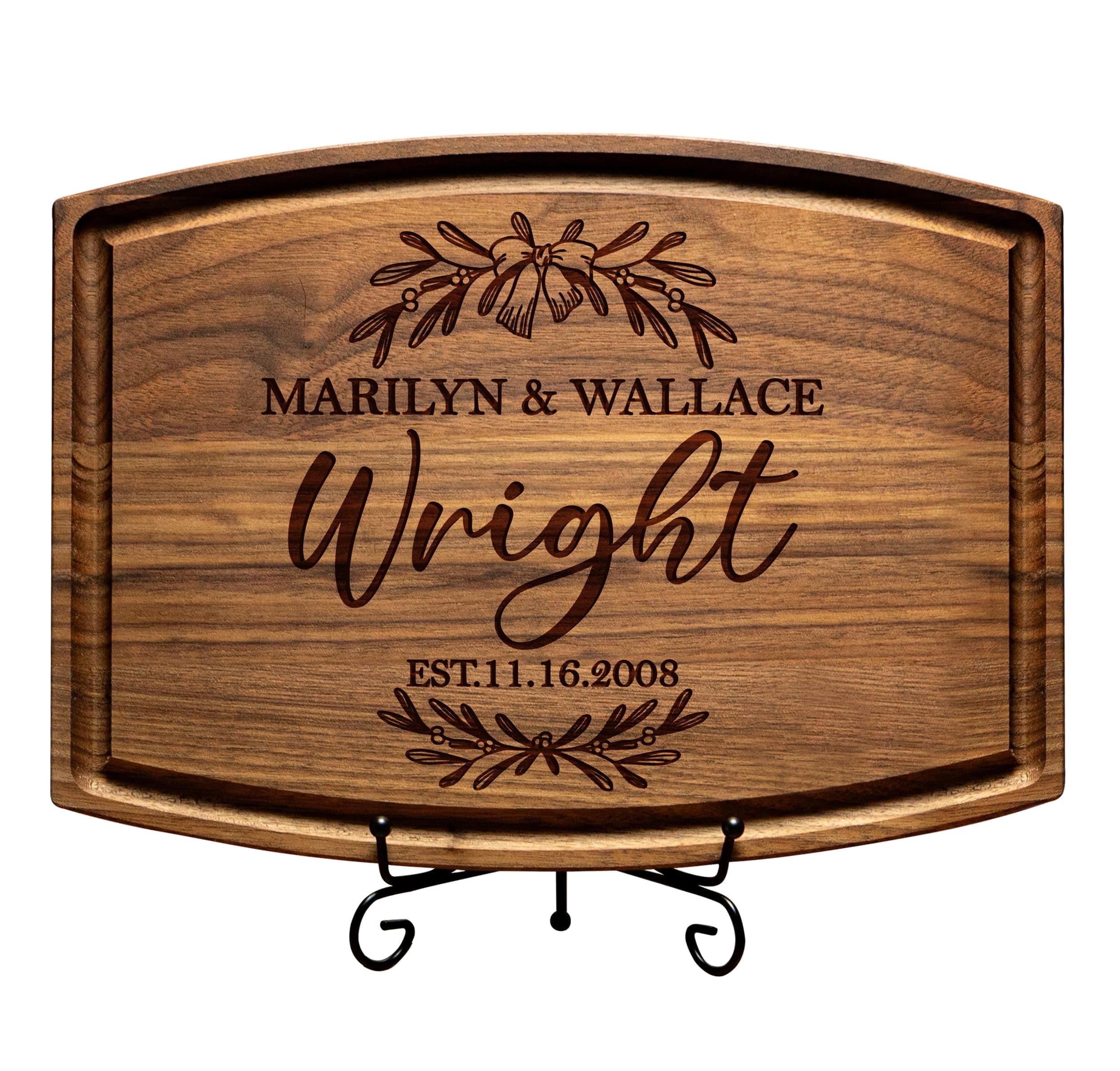 Personalized Wedding Gift for Couples – Custom Engraved Cutting Board – Wood Charcuterie Board – Bridal Shower, Engagement & Anniversary – Housewarming Keepsake for Family