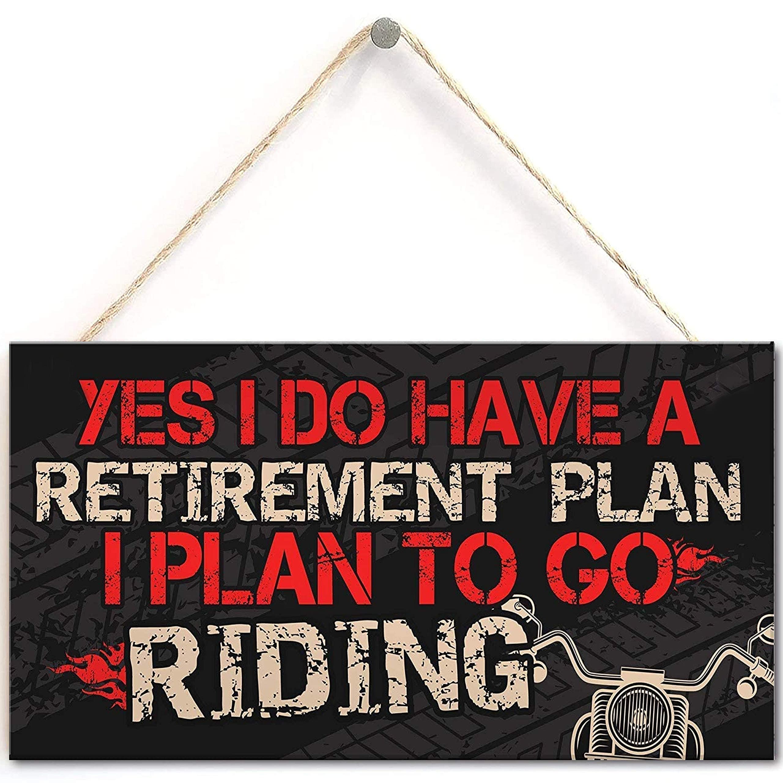 - Motorcycle Sign Man Cave Hanging Plaque Gifts for Dad Grandad Brother Gifts for Men Retirement Keepsake 10" X 5" (US-G076)