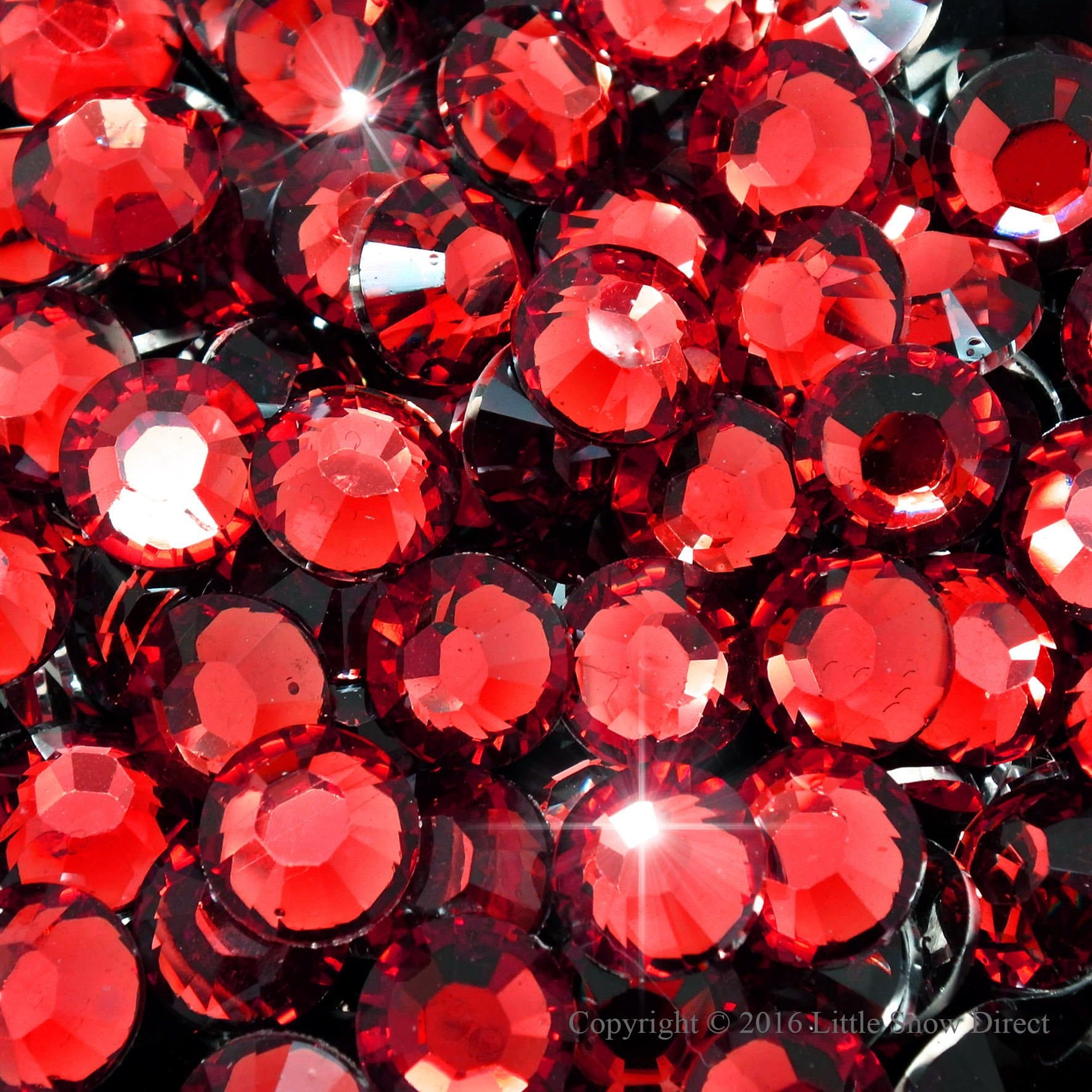 Little Snow Direct® Pack of 1000 Resin Crystal Flat Back Rhinestones Diamante Gems Nail Art & Crafts (Dark Red, 2mm)