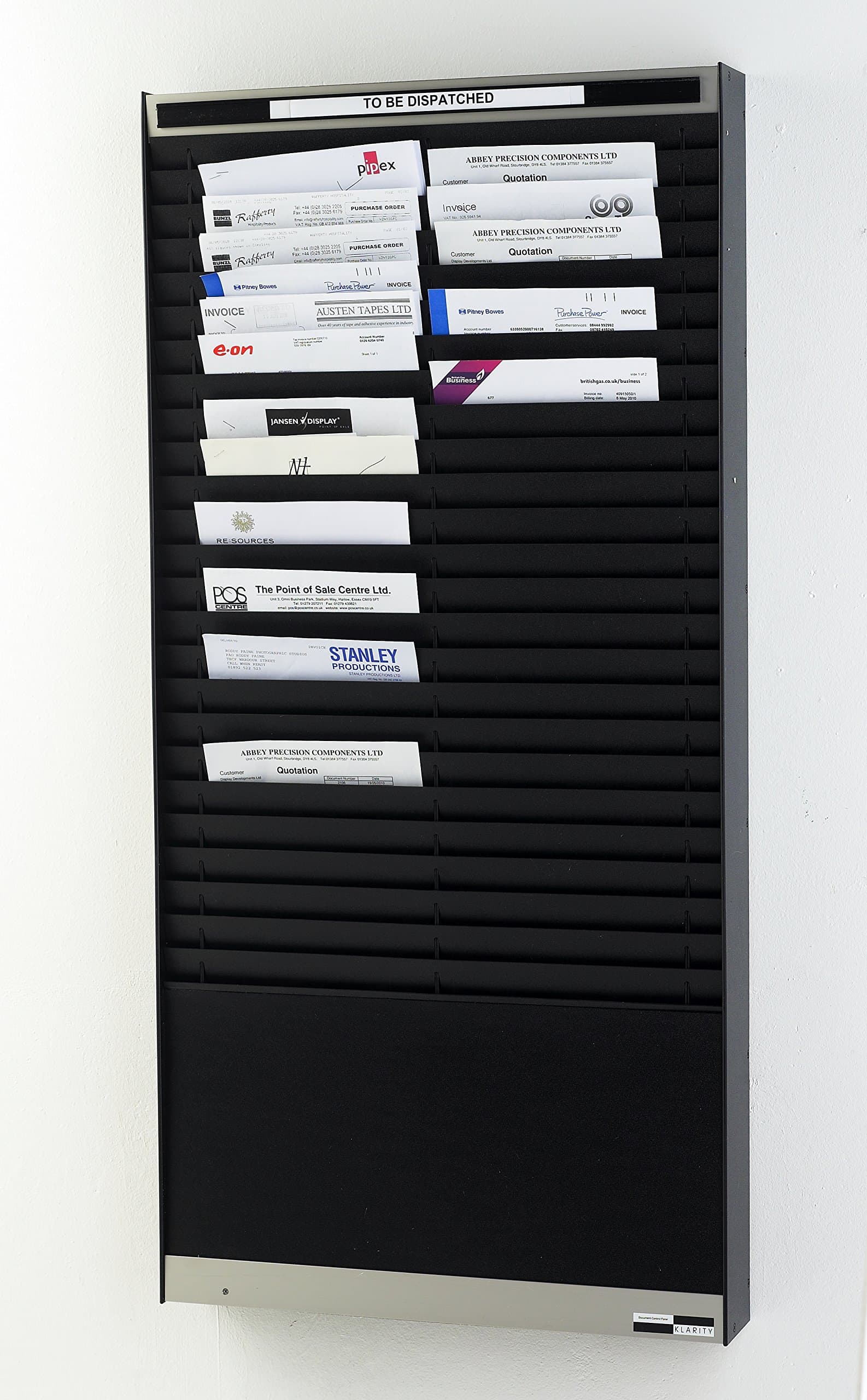 Job Card Rack for A4 Portrait Service Documents - 50 Pockets - Black Finish