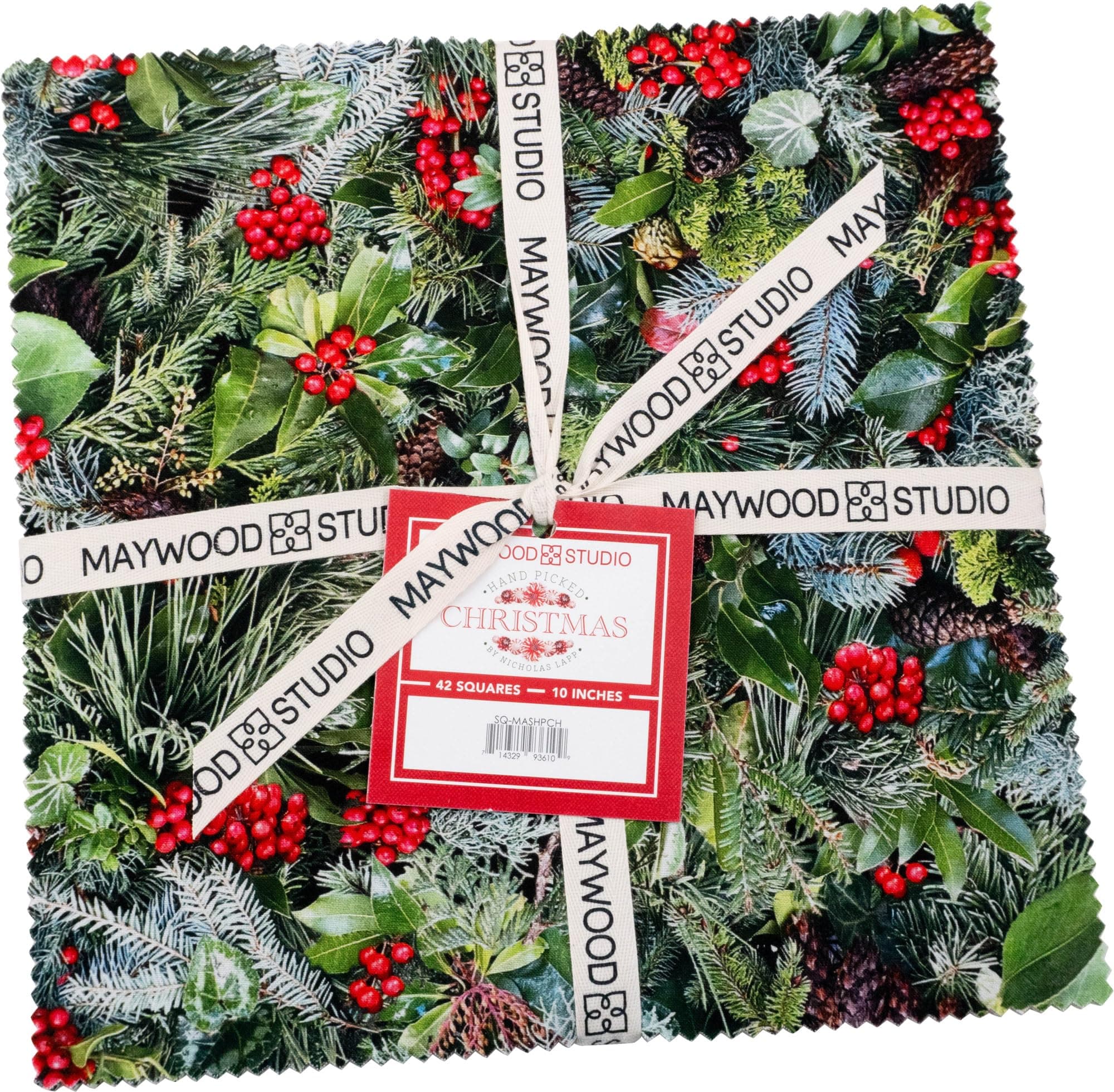 Nicholas Lapp Hand Picked Christmas 10" Squares 42 Pieces Layer Cake Maywood Studio