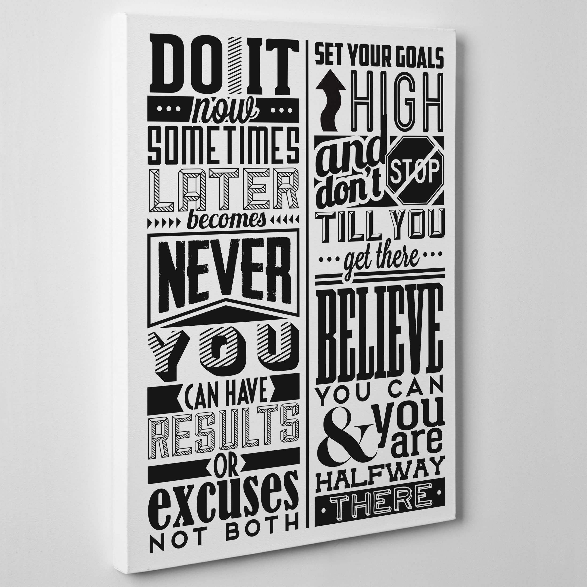 Iloveprint CANVAS MODERN PAINTING - BELIEVE and POSITIVE THINKING - RULES OF SUCCESS Quotes - Motivational Think Different Positive - 12x16'' (30x40cm) - Thickness 2cm (cod.087)