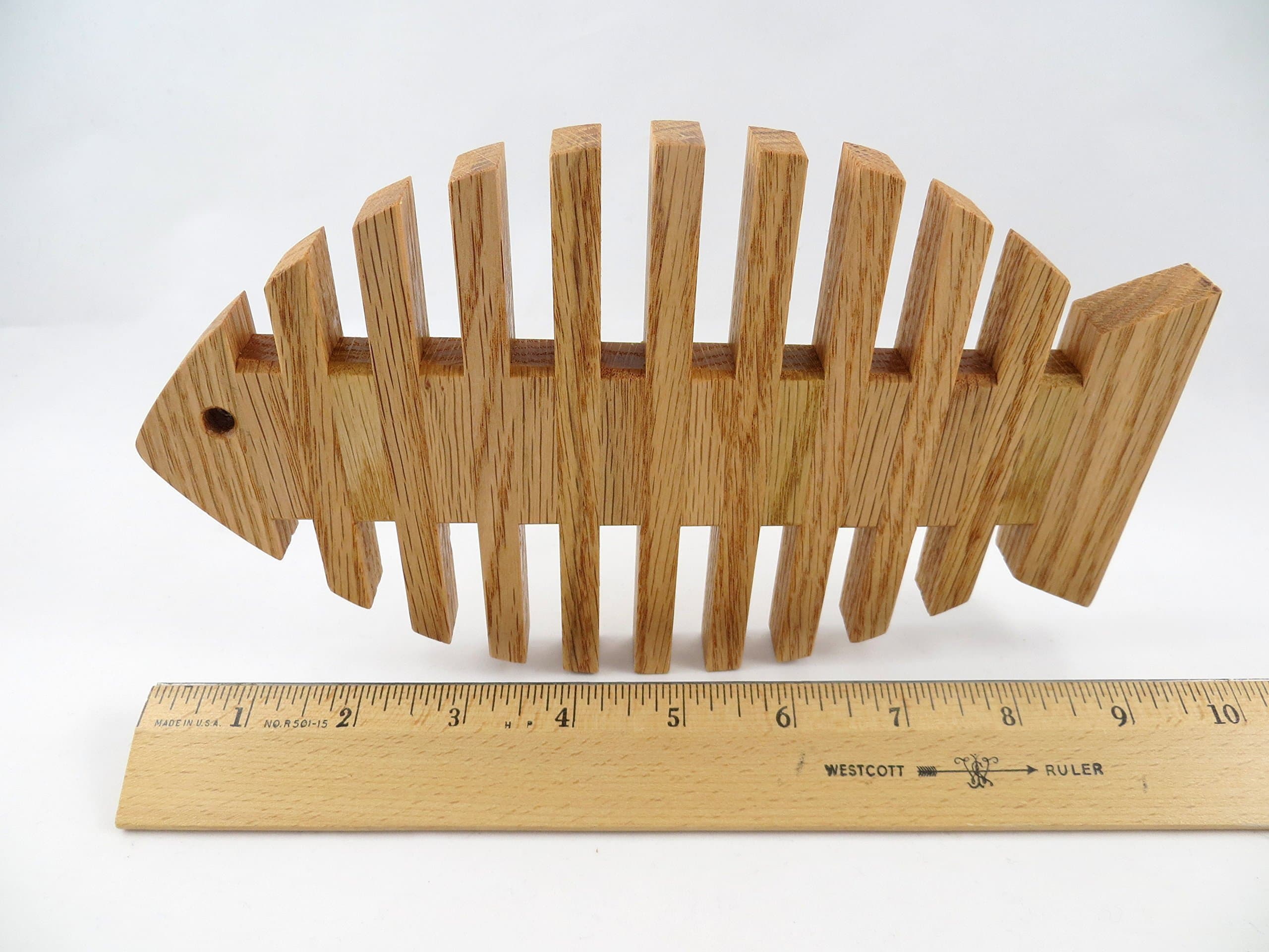 Wood Trivet, Hot Pad, Fish Trivet, Fish Design, Oak Home Decor, Wall Ornament, Great Gift! 9"