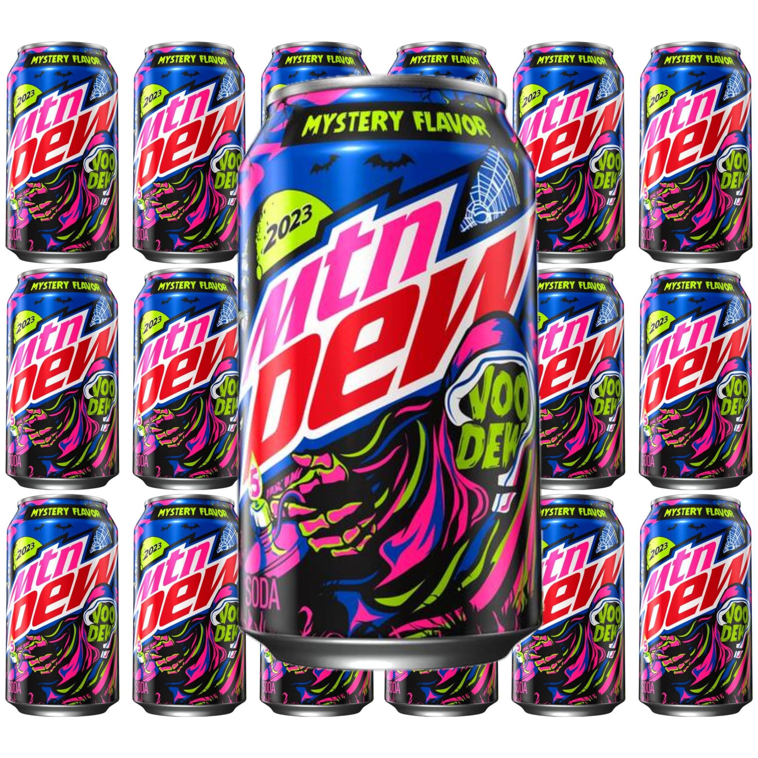Voodew mountain dew soda 18 cans, 2023 mystery flavor, voo dew